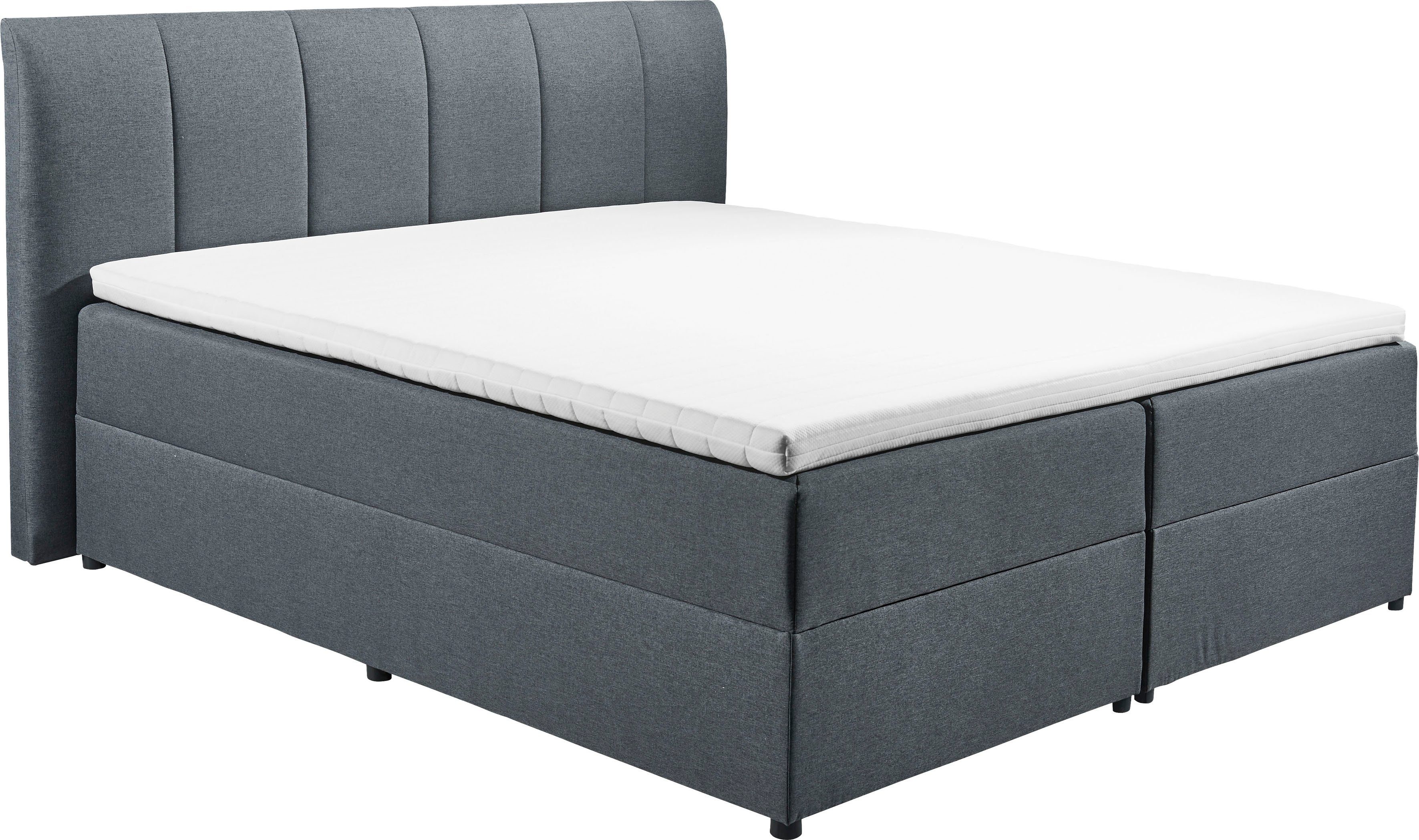 ED EXCITING DESIGN Boxbett "Granada" inkl. Bettkasten und Topper, erhältlich in den Größen 120x200cm, 160x200cm & 180x200cm
