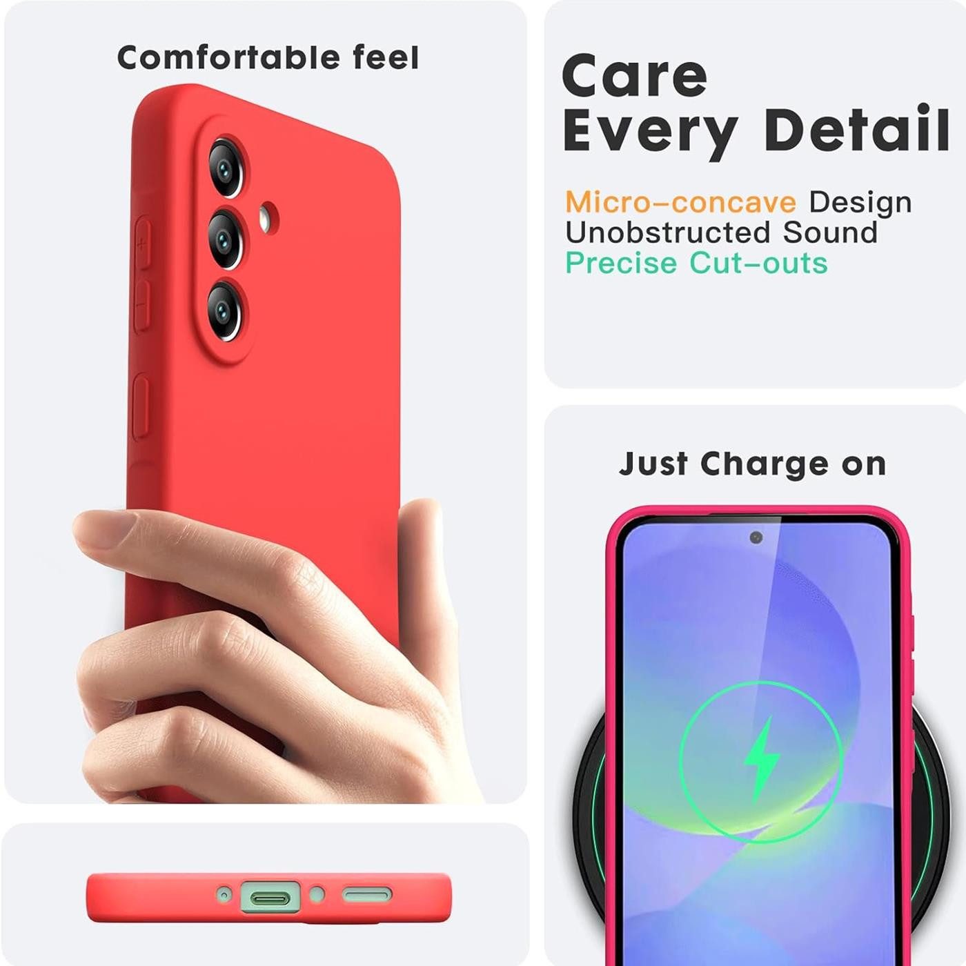 CoolGadget Handyhülle Silikon Colour Series Slim Case für Samsung Galaxy A56 5G 6,7 Zoll, Hülle weich Handy Cover für Samsung A56 5G Schutzhülle – Bild 5 von 5