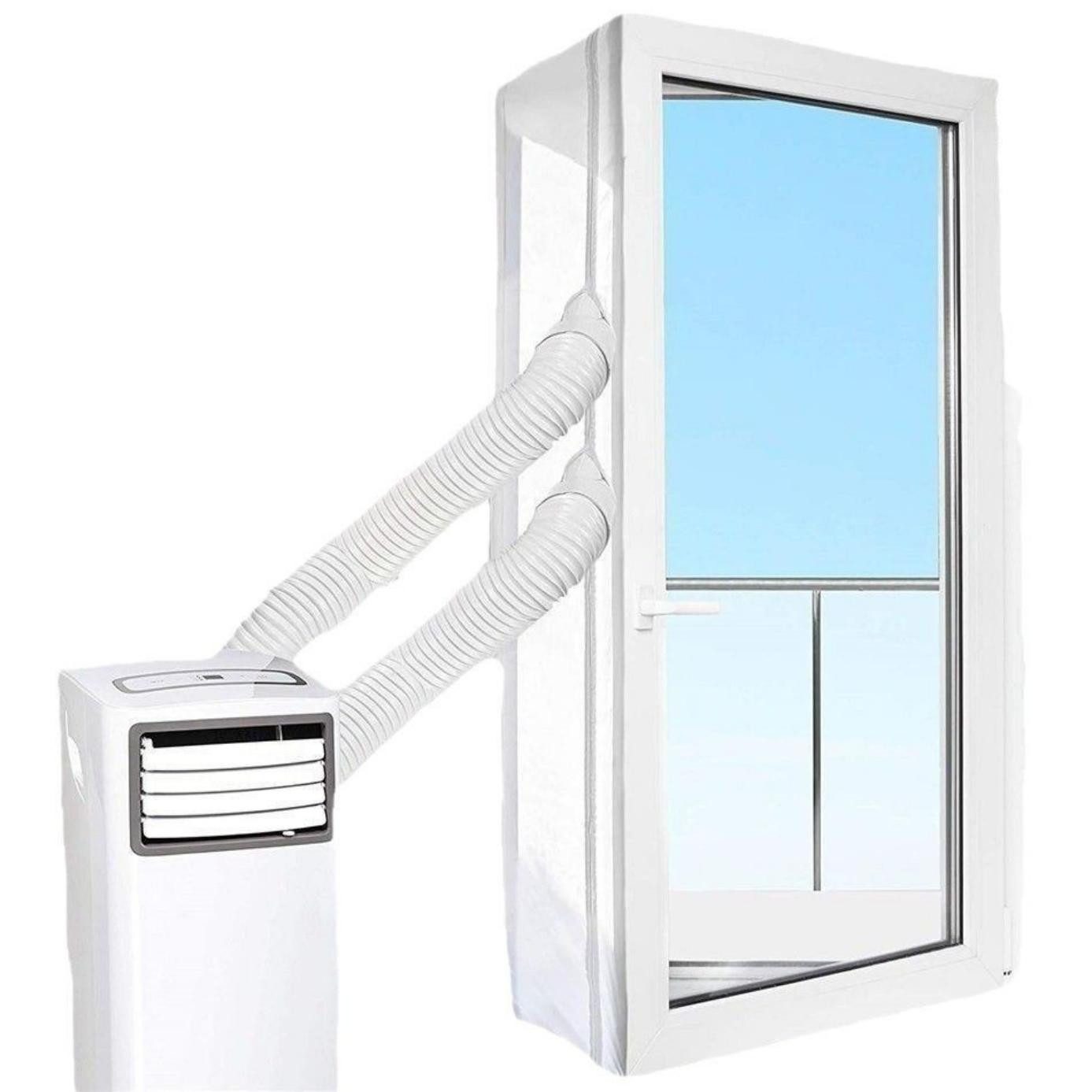 Diwzbyn Fenster-Set Erweiterung Mobile Klimaanlagen Tür Ablauf Dichtungskit Doppelschlauch