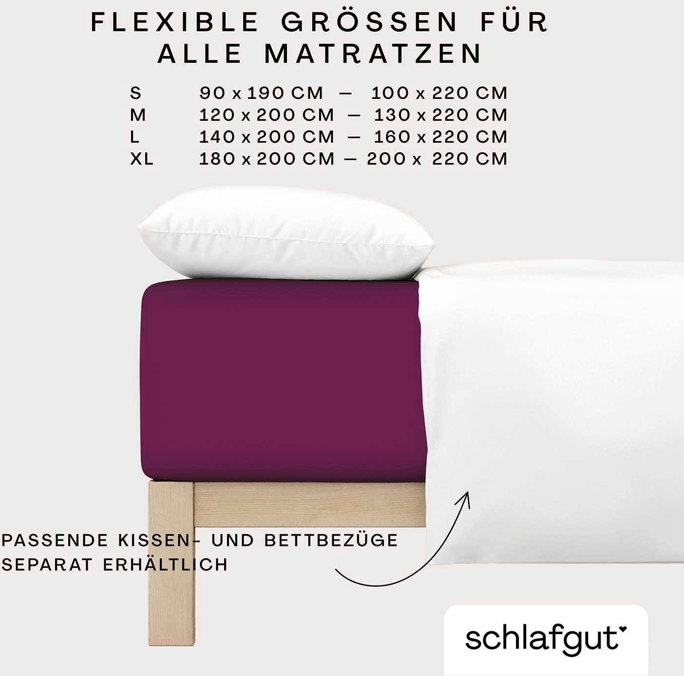 Schlafgut Spannbettlaken PURE BOXSPRING Bio-Baumwolle mit Elasthan, 170 g/m², Bettlaken, Jersey-Elasthan, Gummizug: rundum, (1 Stück), PREMIUM Boxspringbett Lak – Bild 4 von 5