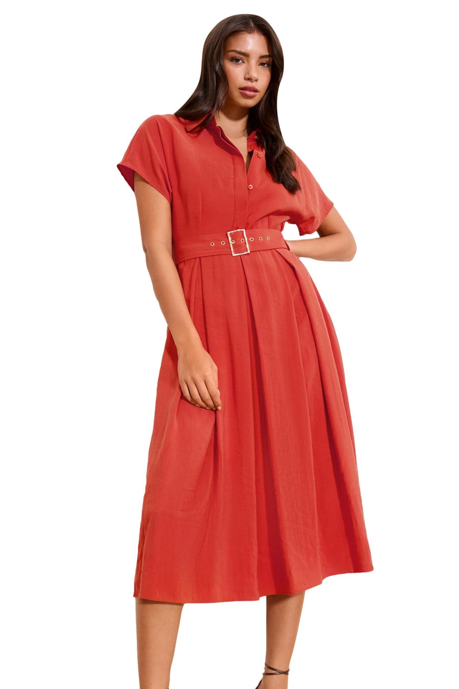 LIPSY Hemdblusenkleid Lipsy Kurzärmeliges Hemdblusenkleid mit Gürtel (1-tlg)