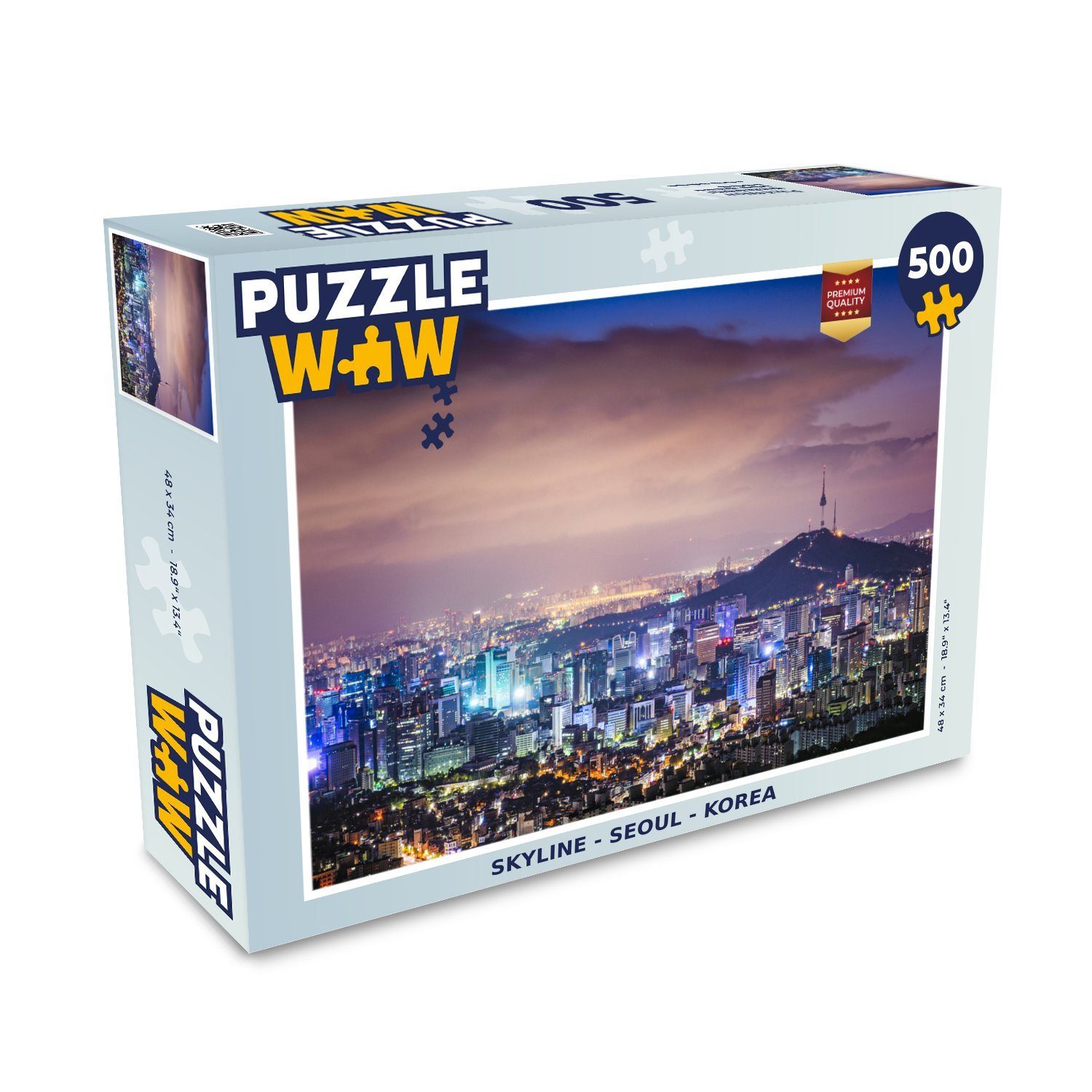 MuchoWow Puzzle Skyline - Seoul - Korea, 500 Puzzleteile, Foto-Puzzle, Bilderrätsel, Puzzlespiele, Spielzeug
