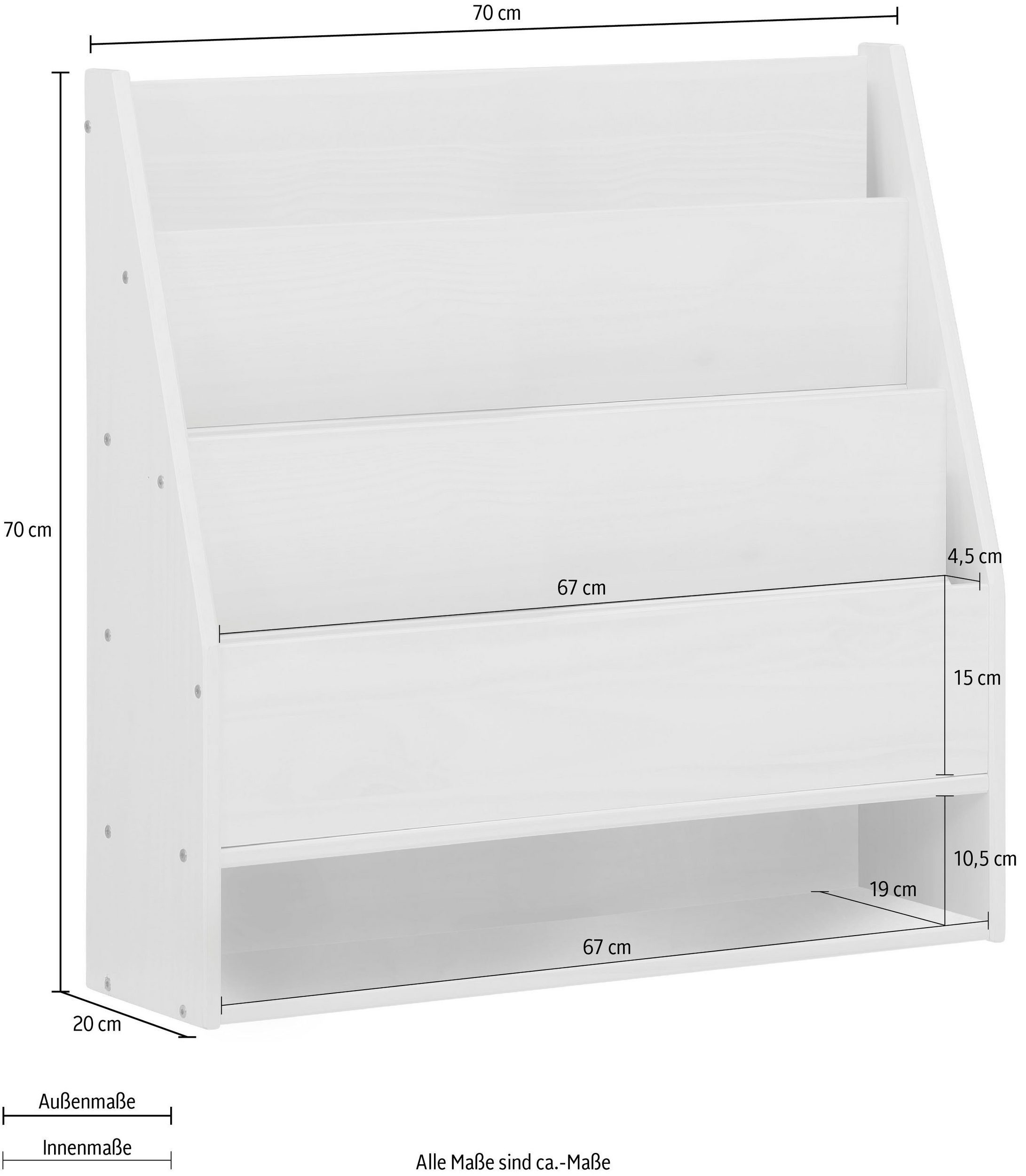 loft24 Bücherregal Allie, Wandregal aus Kiefernholz günstig online kaufen