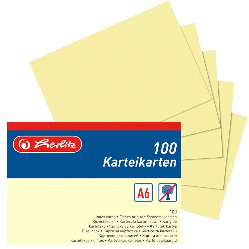 Herlitz Karteikarten Herlitz Karteikarte A6 liniert / weiß 100er