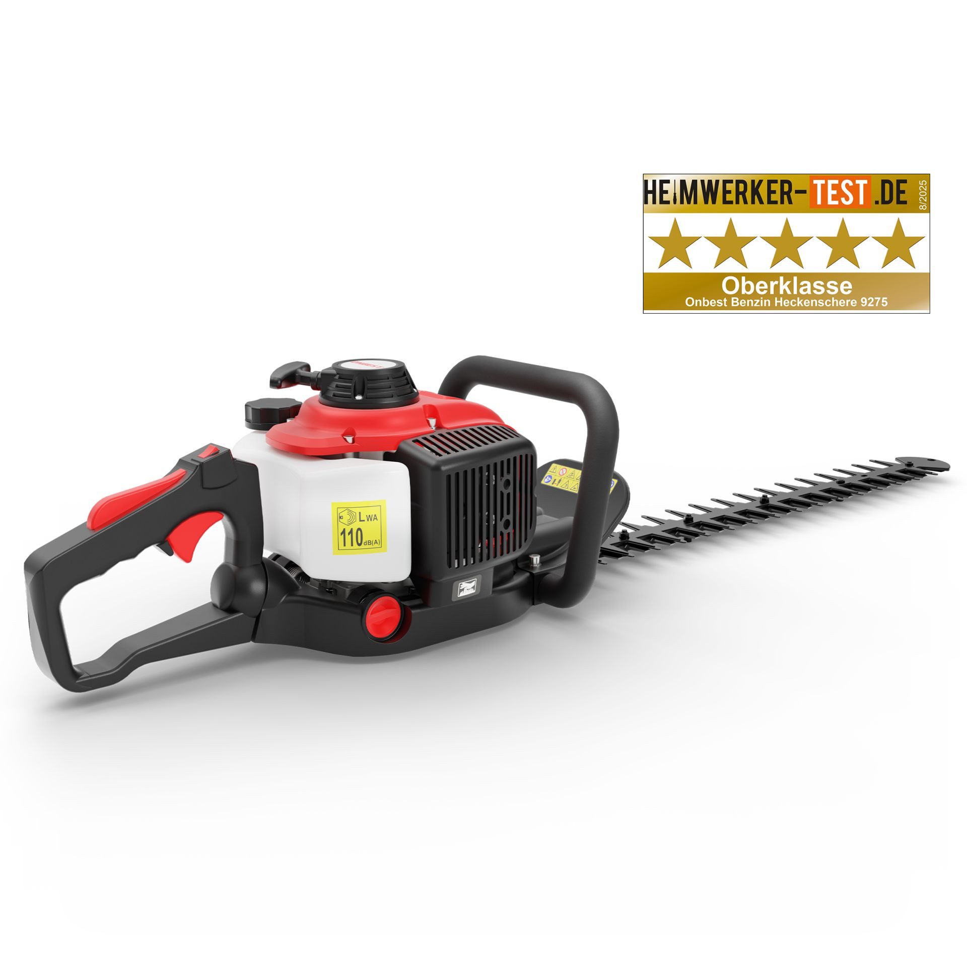 Onbest Benzin-Heckenschere HT6275 mit Laser CUT, 68 cm Schwertlänge, 0,75 kW / 1 PS, 26 mm Schnittkapazität, 5,5 kg