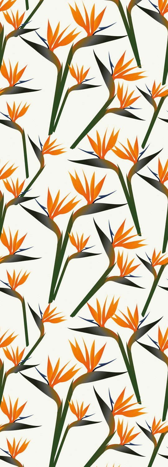 queence Vinyltapete Samuel, glatt, Motiv, bedruckt, botanisch, floral, gemustert, natürlich, 90x250cm, selbstklebend, kinderleichte Anbringung, Sticker