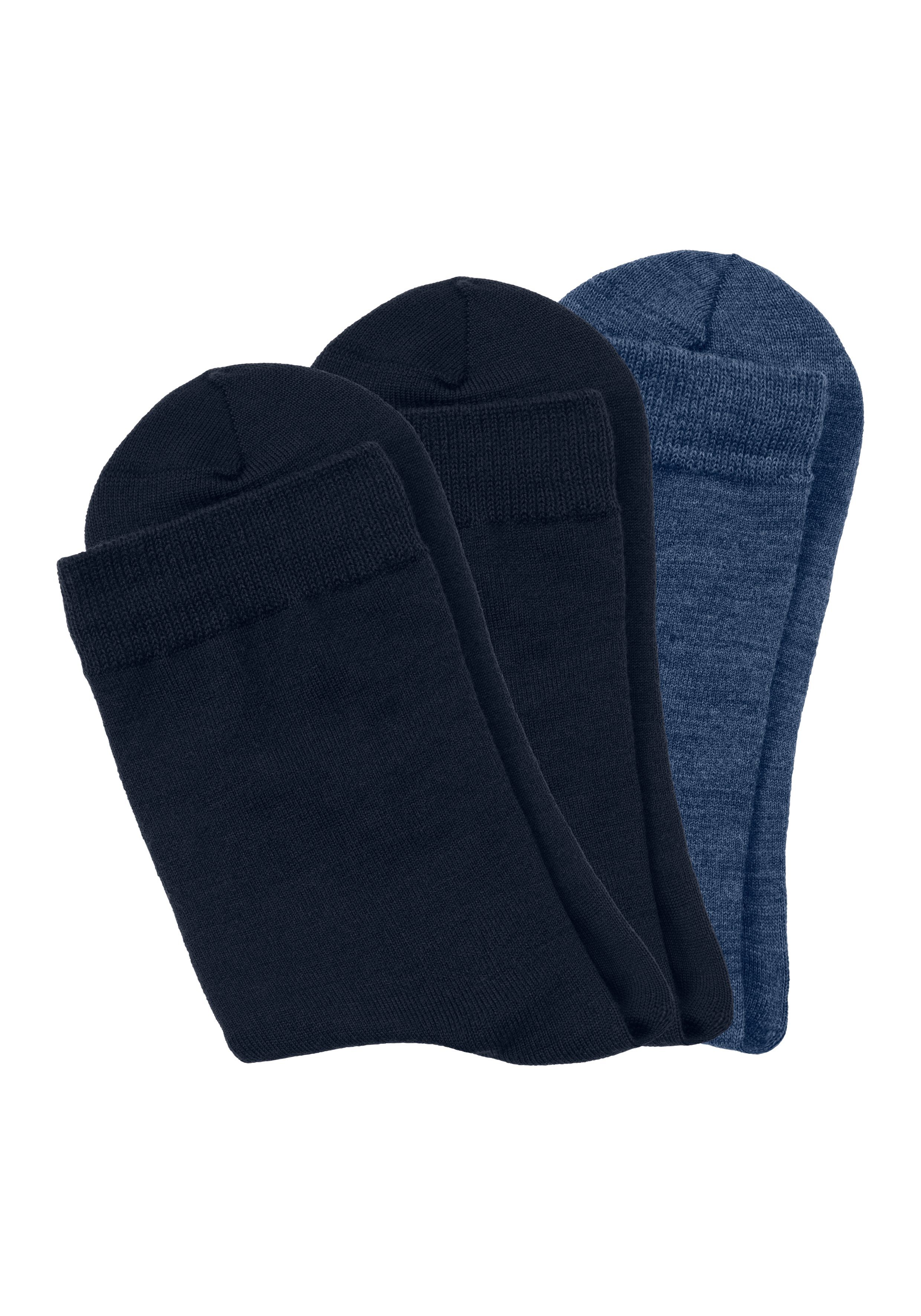 Bench. 2x Socken Material aus flauschigem jeans 1x navy, Wollsocken (3-Paar)