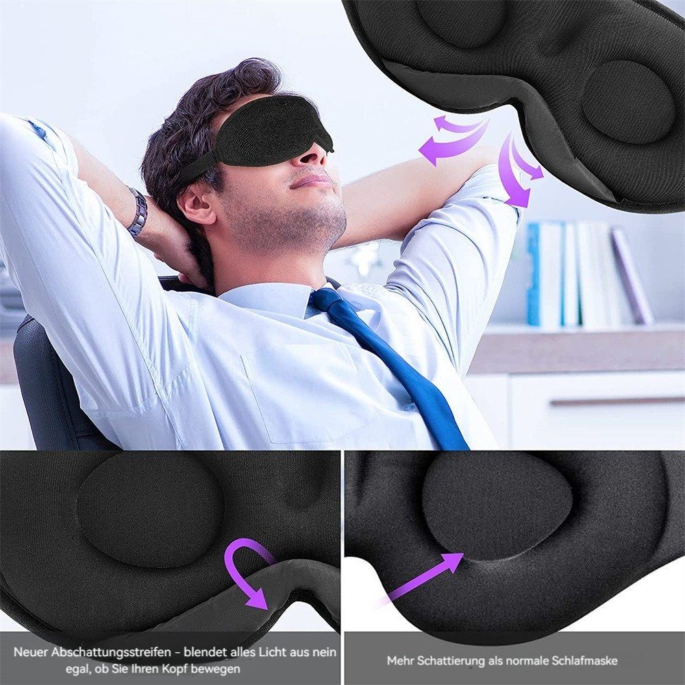 konturierte Augenmaske 3D Dekorative Schlafmaske, 1-tlg. Blackout Schlafen, zum Augenmaske
