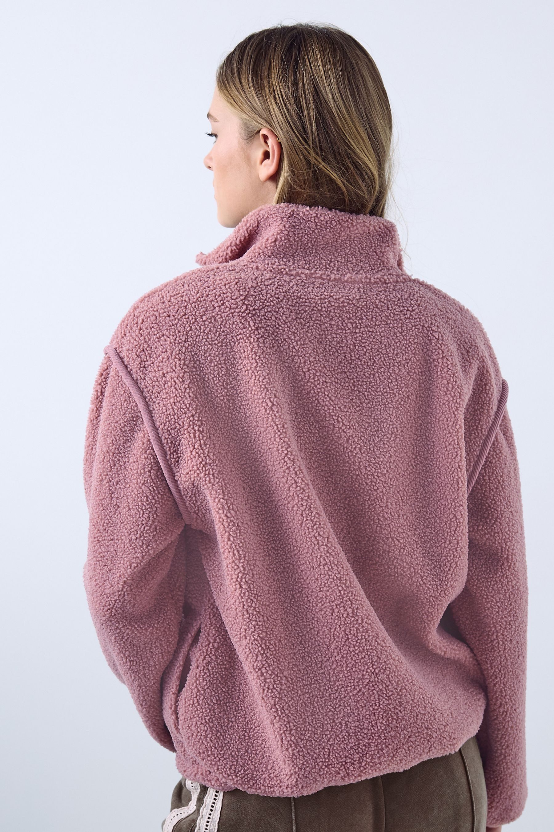 Next Fleecejacke Borg-Jacke mit Viertel-Reißverschluss (1-St) – Bild 4 von 5