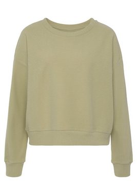 s.Oliver Sweatshirt aus Ripp-Qualität mit überschnittenen Schultern, Loungeanzug
