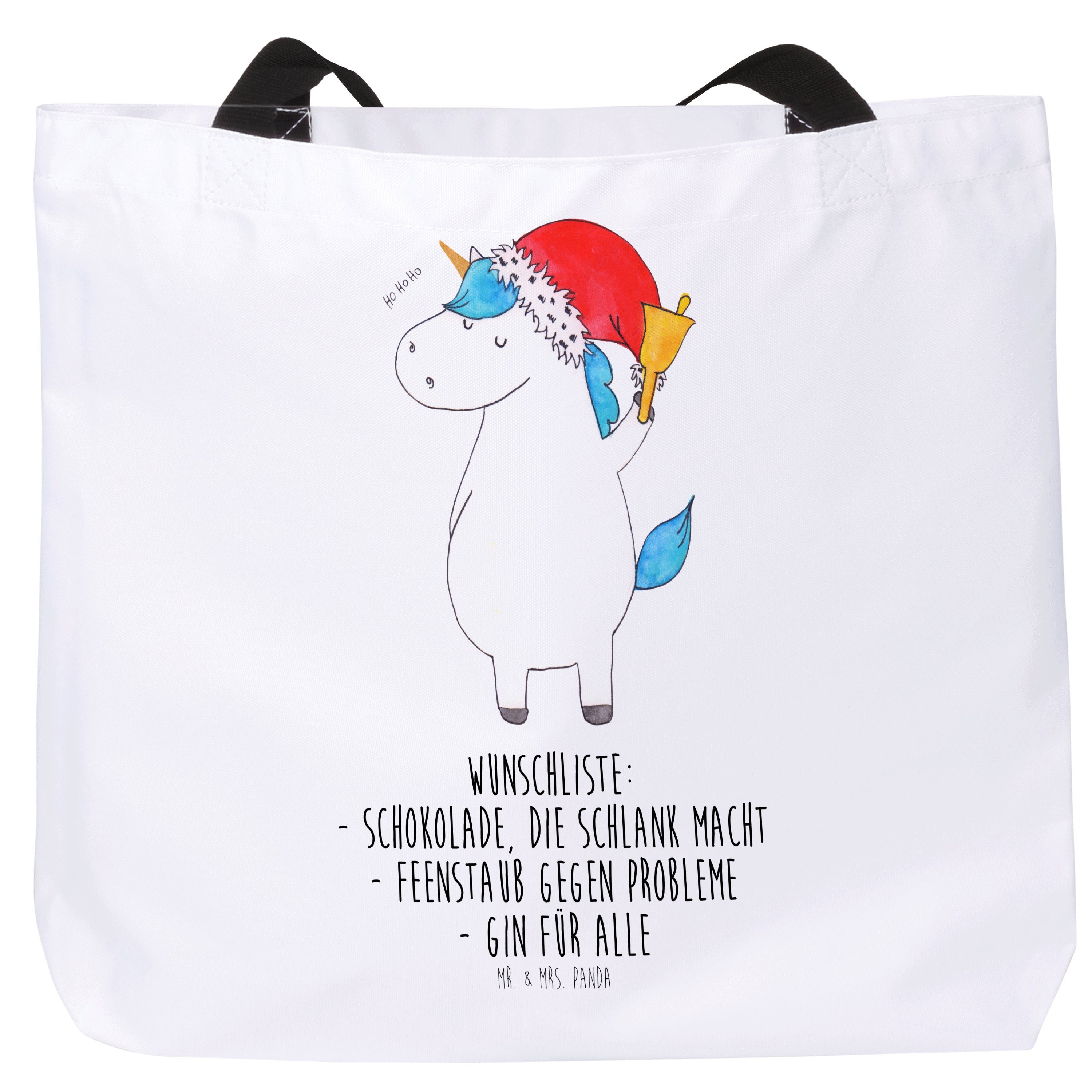 Mr. & Mrs. Panda Shopper Einhorn Weihnachtsmann - Weiß - Geschenk, Unicorn, Nikolaus, Pegasus, (1-tlg)