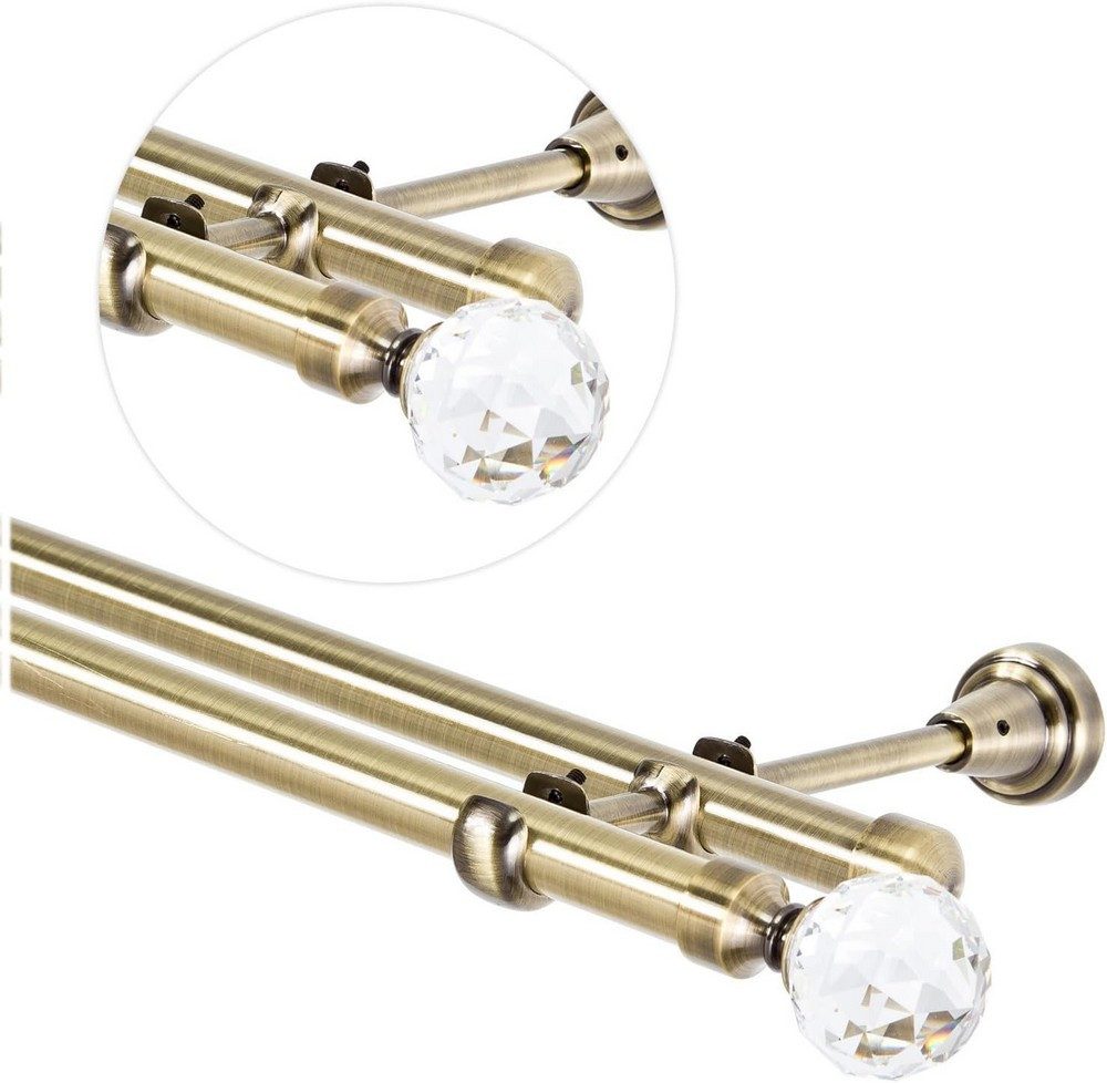 MDEKOR Gardinenstange, 2-läufig, kürzbar, Wandmontage, Gardinenstange Vorha günstig online kaufen