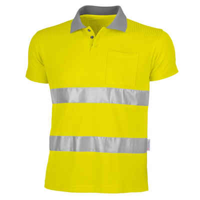 QUALITEX HIGH QUALITY WORKWEAR Poloshirt signalfarbenes Polo-Shirt für PROfessionals aus Mischgewebe (1-tlg) Warnschutz-Arbeitsshirt - Atmungsaktiv - Strapazierfähig - Reflektion