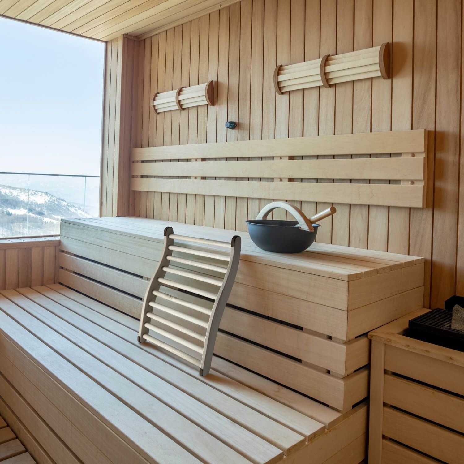 Gravidus Sauna-Rückenlehne Rückenlehne ergonomische S-Form Sauna günstig online kaufen
