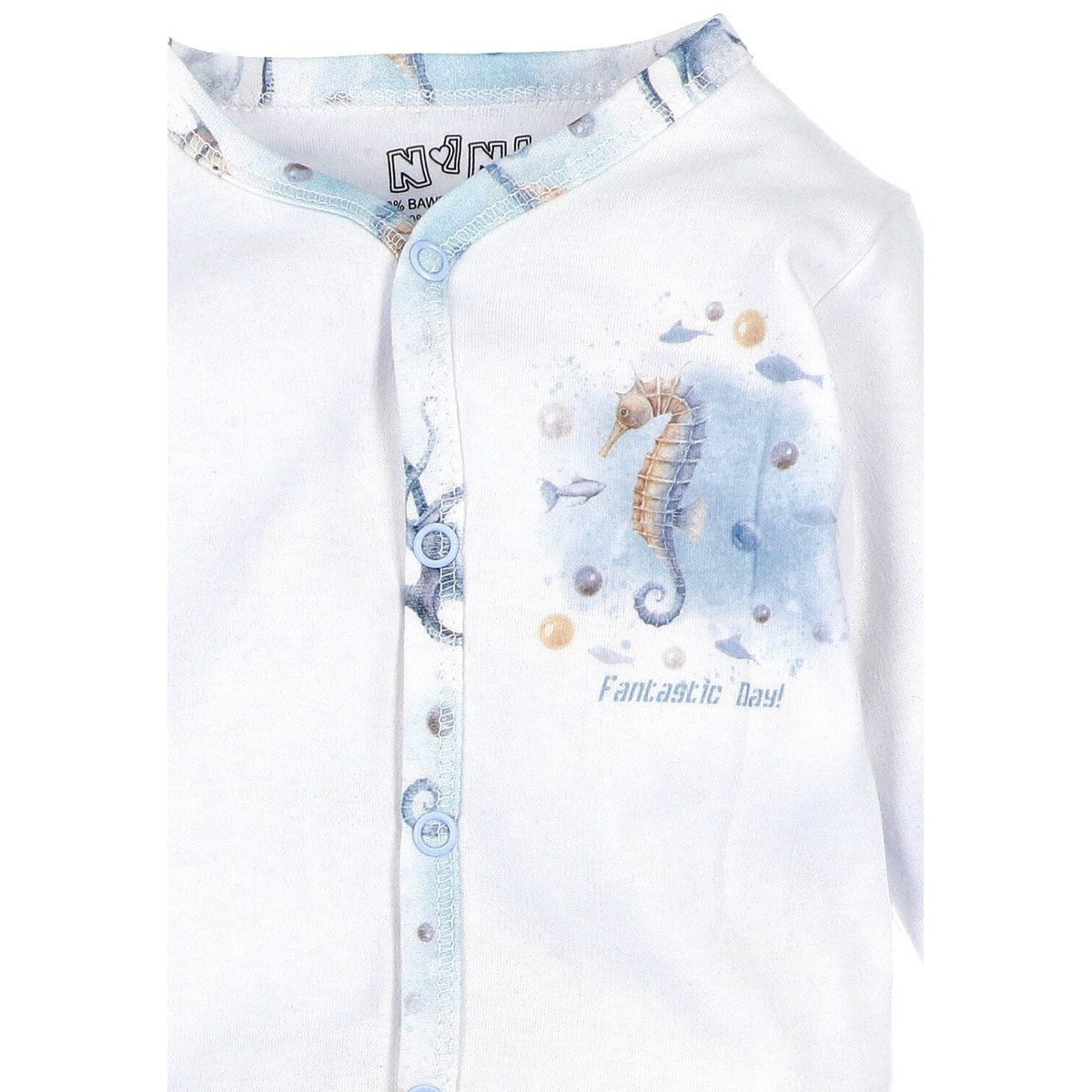 NINI Strampler Meerestiere Unisex Kinder Einteiler, Overall, Babyanzug, Babyoverall, Babyanzug