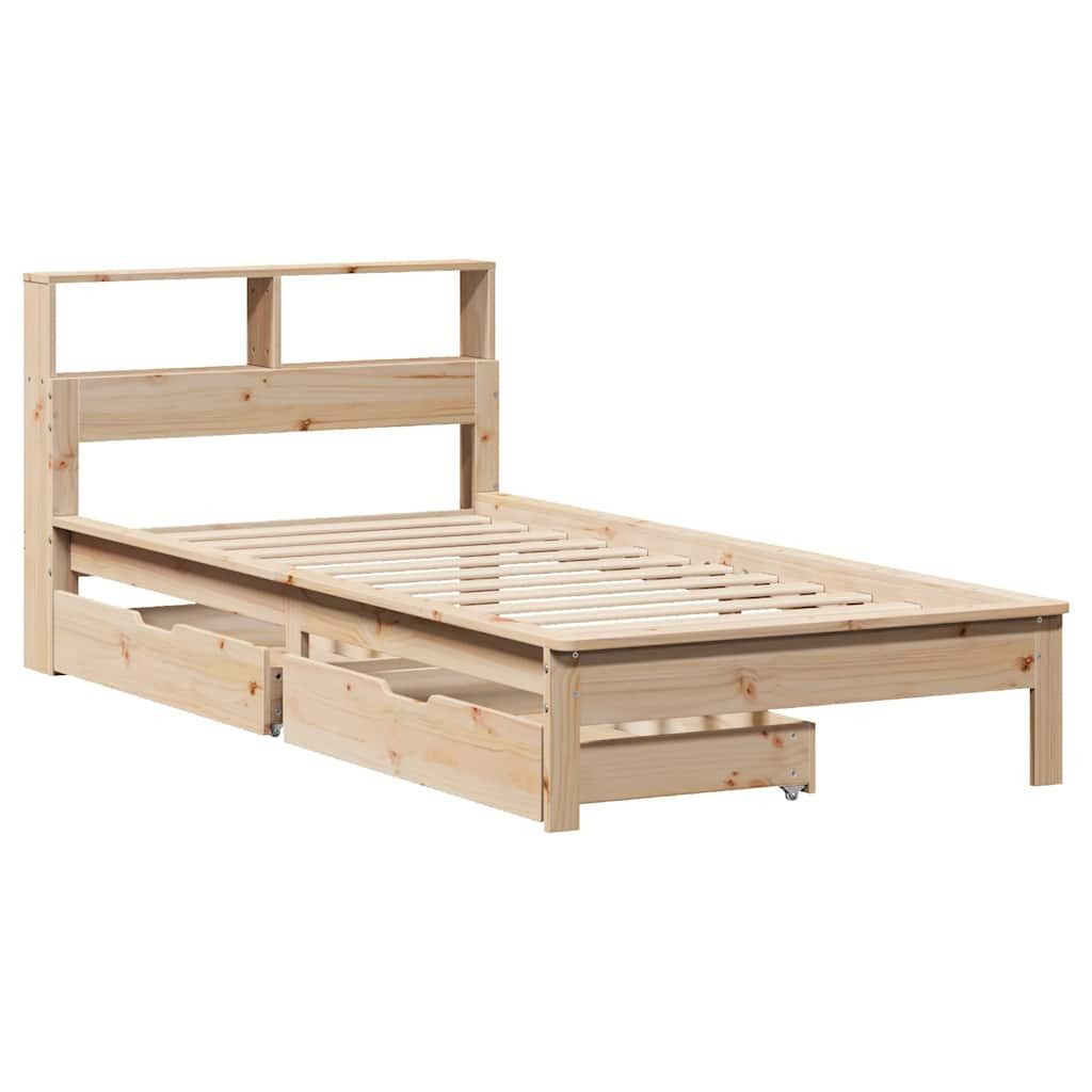 vidaXL Bett Bücherregalbett ohne Matratze 75x190 cm Massivholz Kiefer