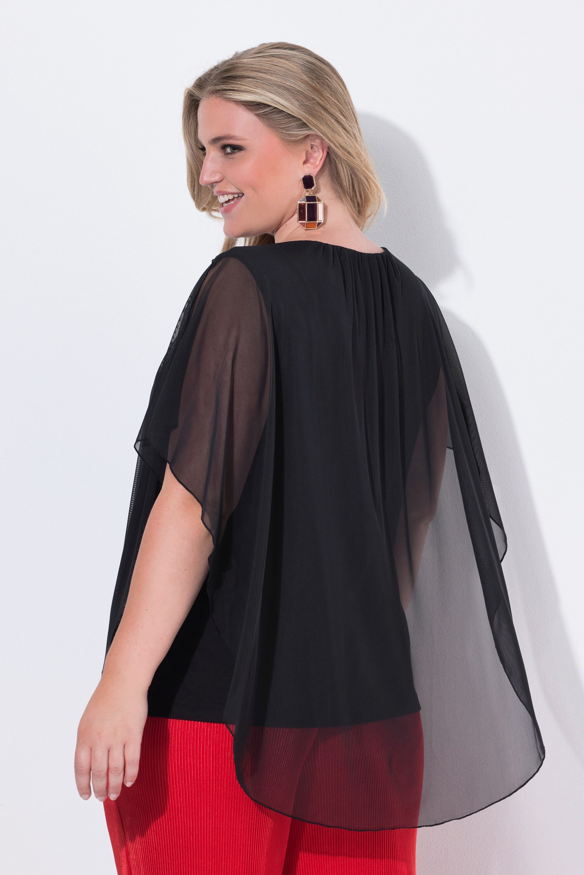 MIAMODA Druckbluse Mesh-Blusenshirt Schulter CutOut – Bild 3 von 3