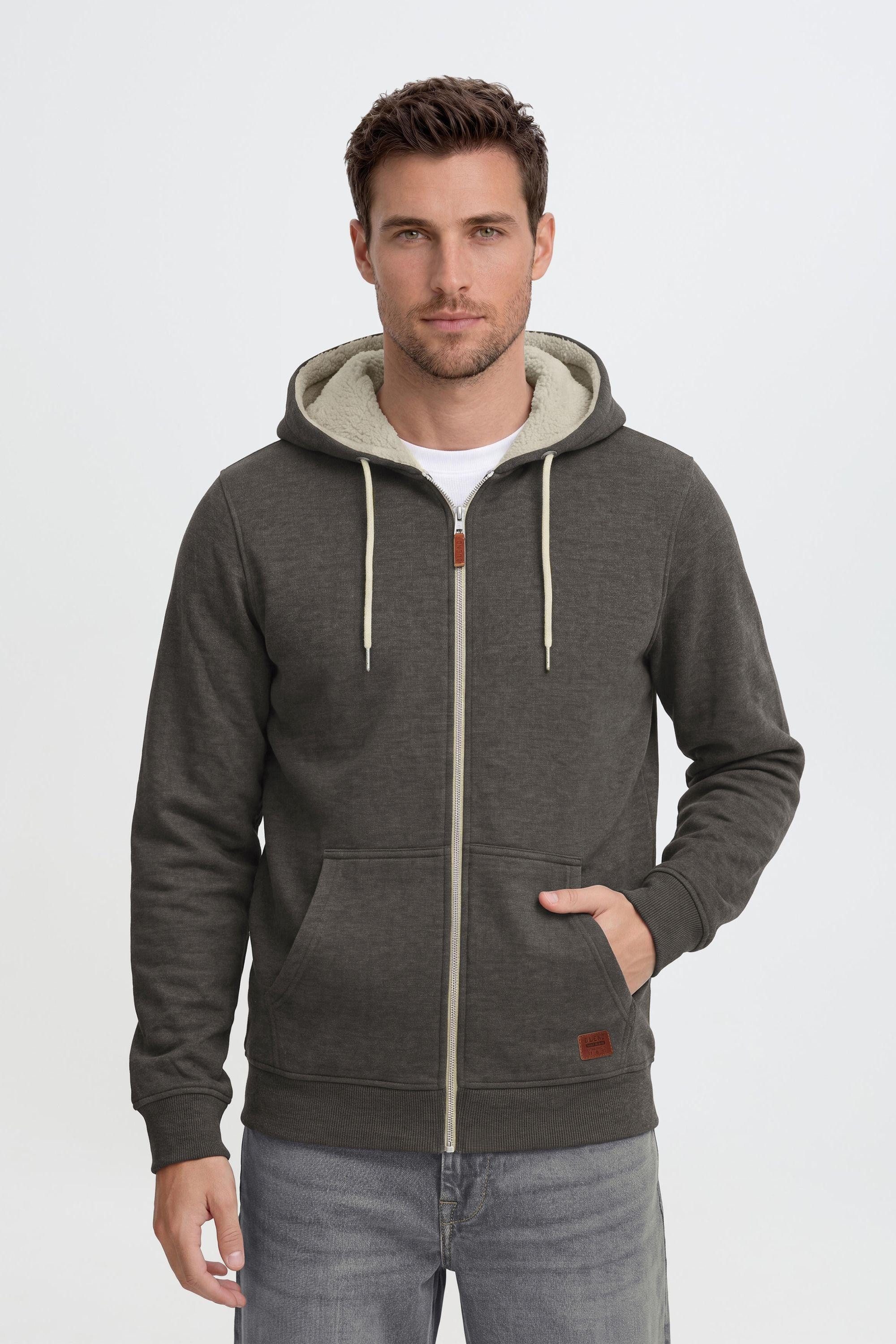 Blend Kapuzenpullover BHHulker Sweatshirtjacke mit Teddyeinsatz in der Kapuze