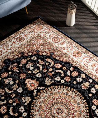 Teppich »Dubai 56253«, merinos, rechteckig, Höhe 10 mm, pflegeleicht, Kurzflor, orientalisch, elegant, kuschelig, Qualität, Polyester, glänzend, strapazierfähig