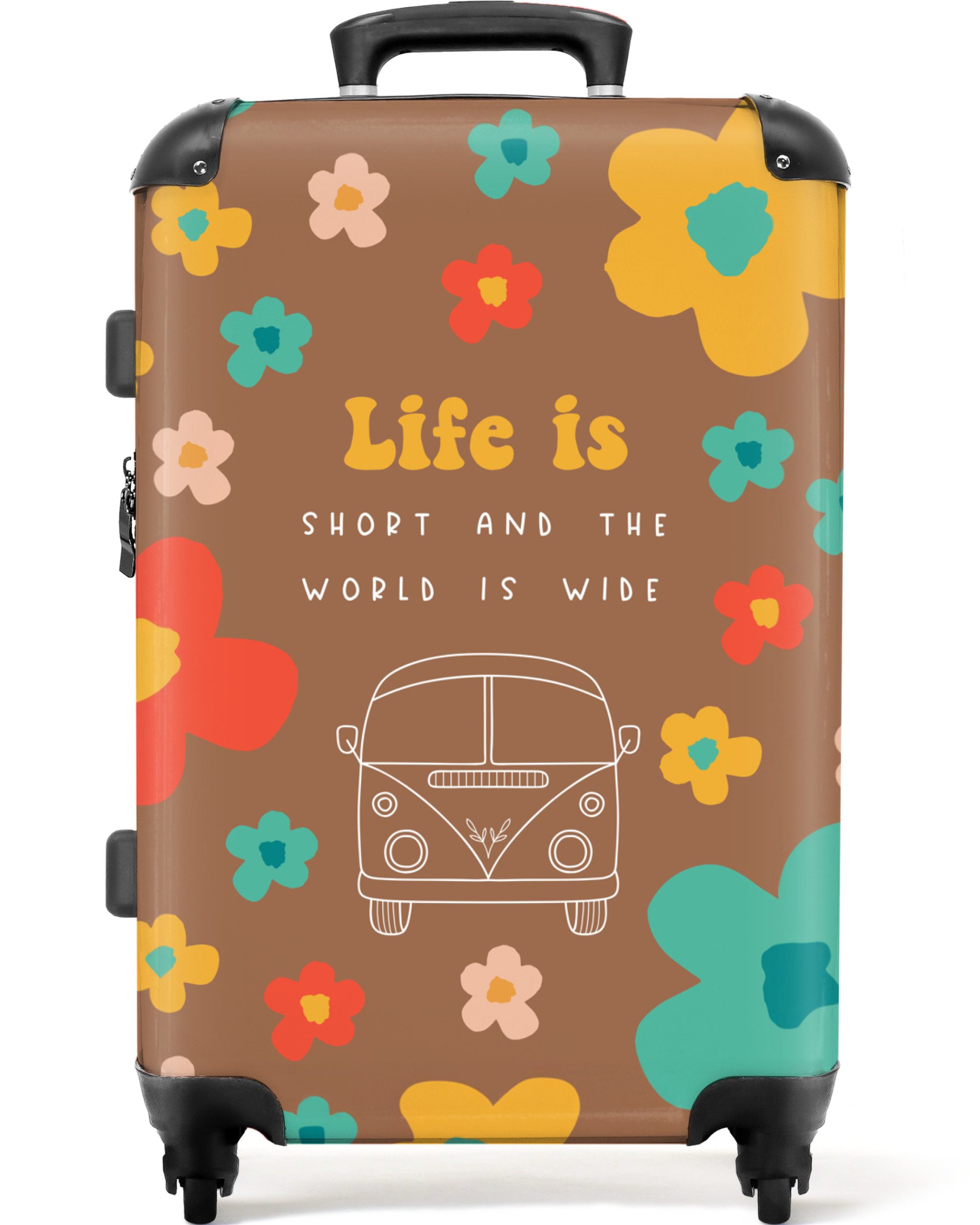 NoBoringSuitcases.com© Hartschalen-Trolley Zitate - Blumen - günstig online kaufen