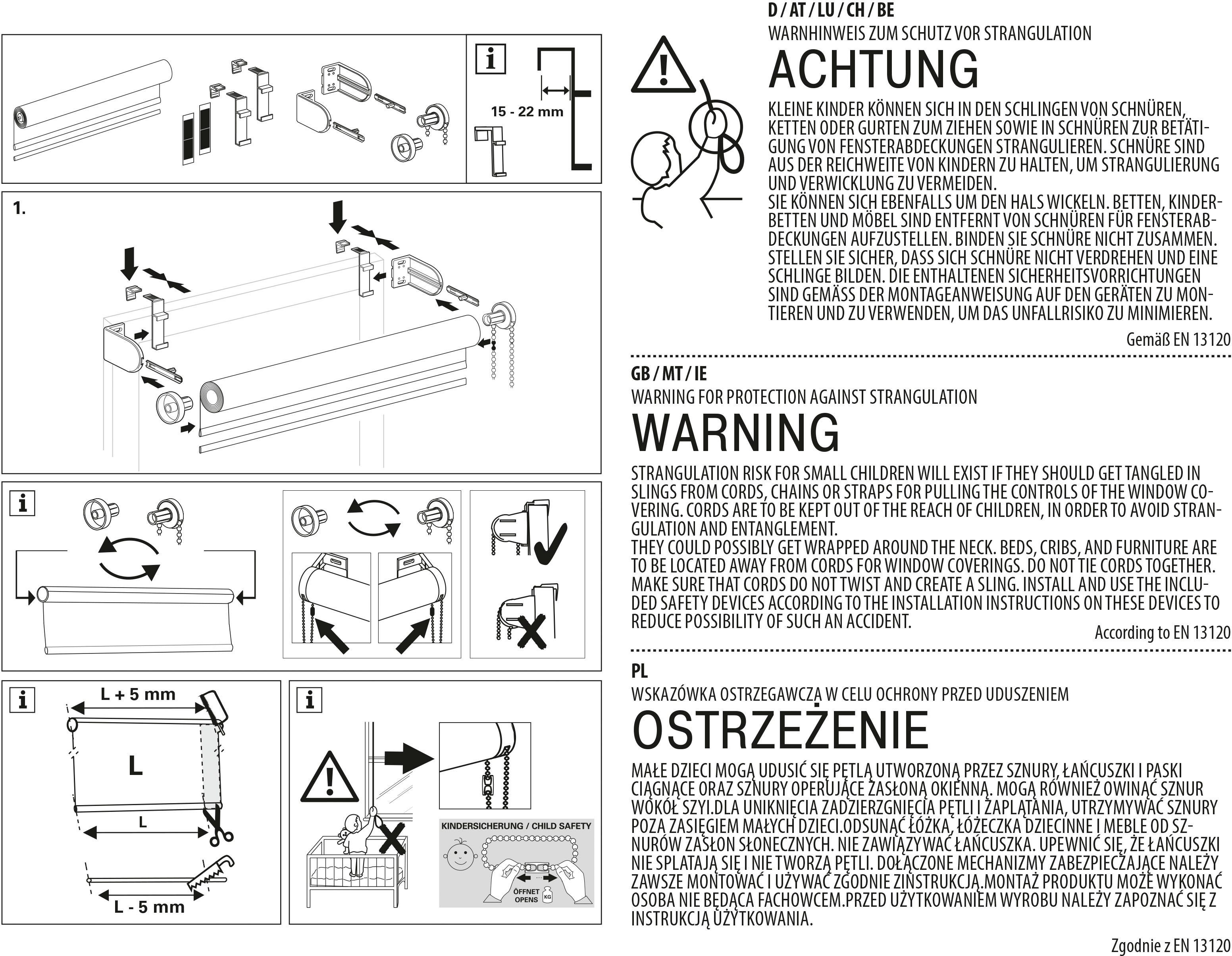 Seitenzugrollo Ornament, GARDINIA, Lichtschutz, mit Bohren/ohne Bohren, freihängend, Klemm- oder Schraubmontage, vormontiert auf Montageschiene