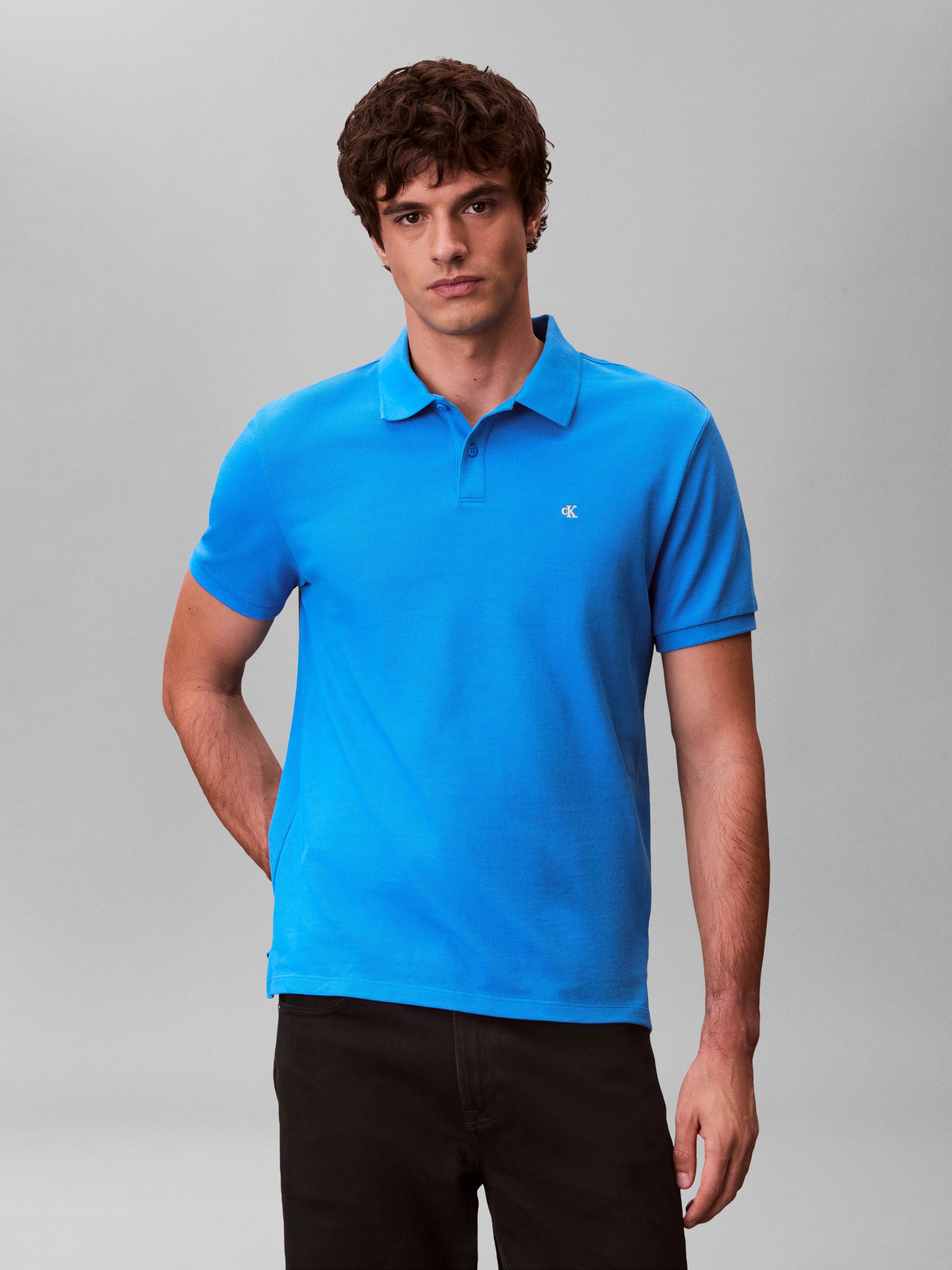 Calvin Klein Jeans Poloshirt SS CASUAL PIQUE CLASSIC POLO Mit Rundhalsausschnitt