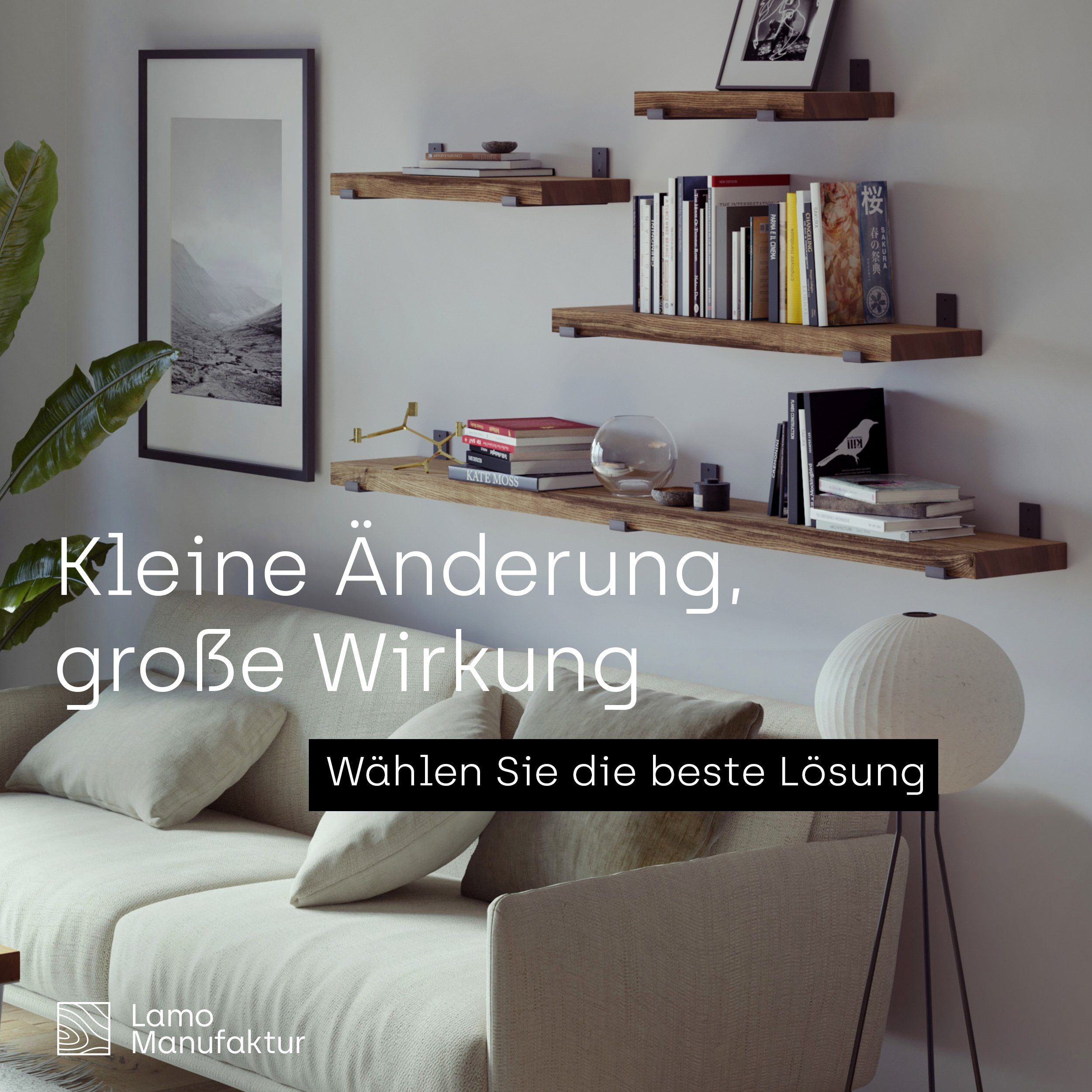 LAMO Manufaktur Wandregal Holz Gerade Regal günstig online kaufen