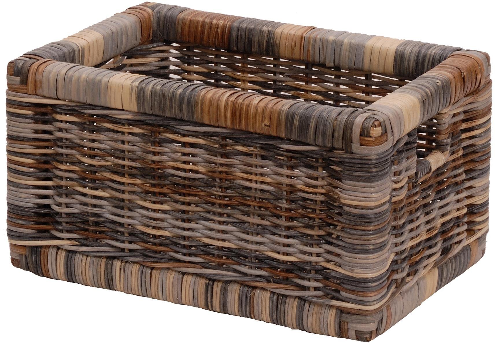 Krines Home Regalkorb Set/2 Regalkorb Aufbewahrungskorb geflochten Rattan (Klein-Mehrfarbig) (2-teiliges Set), Korbset Aufbewahrung Regal Schrankkorb Korb, ca.  – Bild 2 von 5