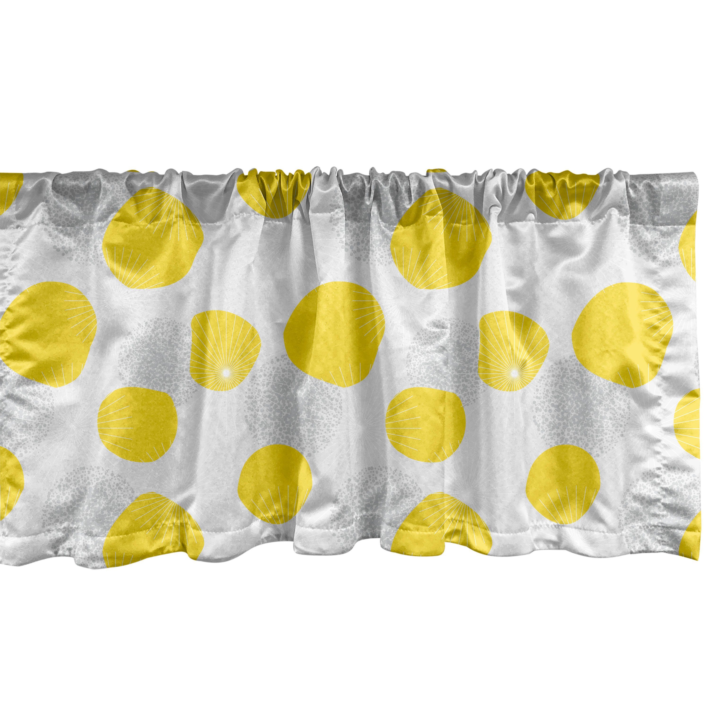 Scheibengardine Vorhang Volant für Küche Abakuhaus, mit Gepunktete Schlafzimmer Quirky Runden Dekor Stangentasche, Microfaser, Abstrakt
