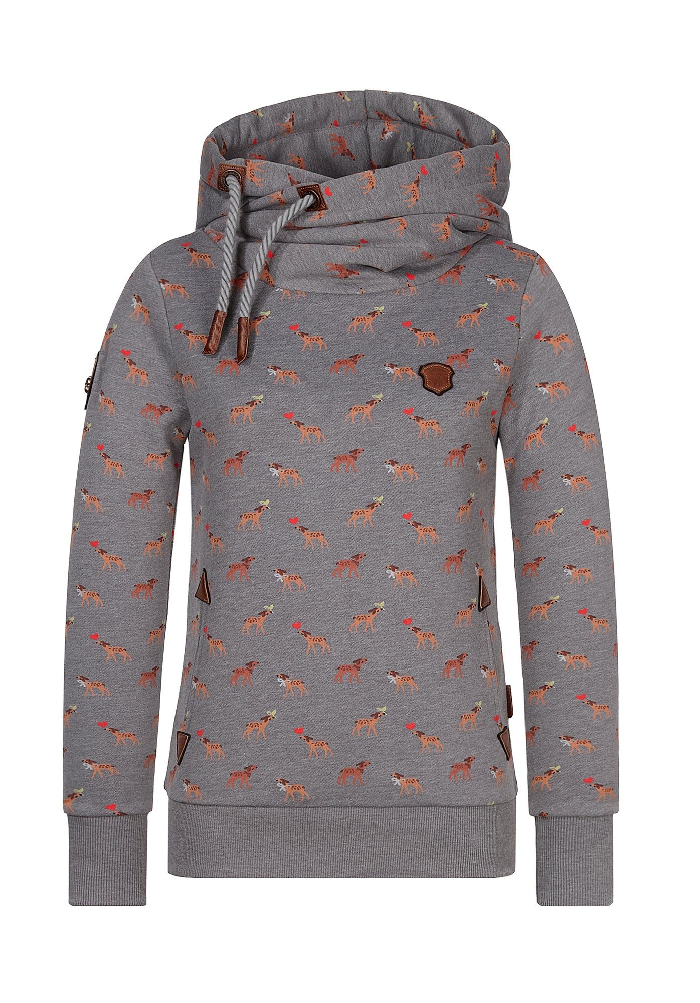 naketano Hoodie Kapuzenpullover Damen Baumwolle, weich, Kapuze, Kängurutasche (Spar-Set, Darth) Hoodie, weiche Sweatware, Rippbündchen, Streetwear, Loungewear