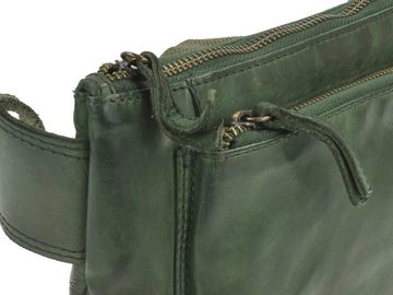 Bear Design Bauchtasche "Noelle" Leder Cow Lavato 27x15cm, Hüfttasche, Gürteltasche, für Damen und Herren, grün