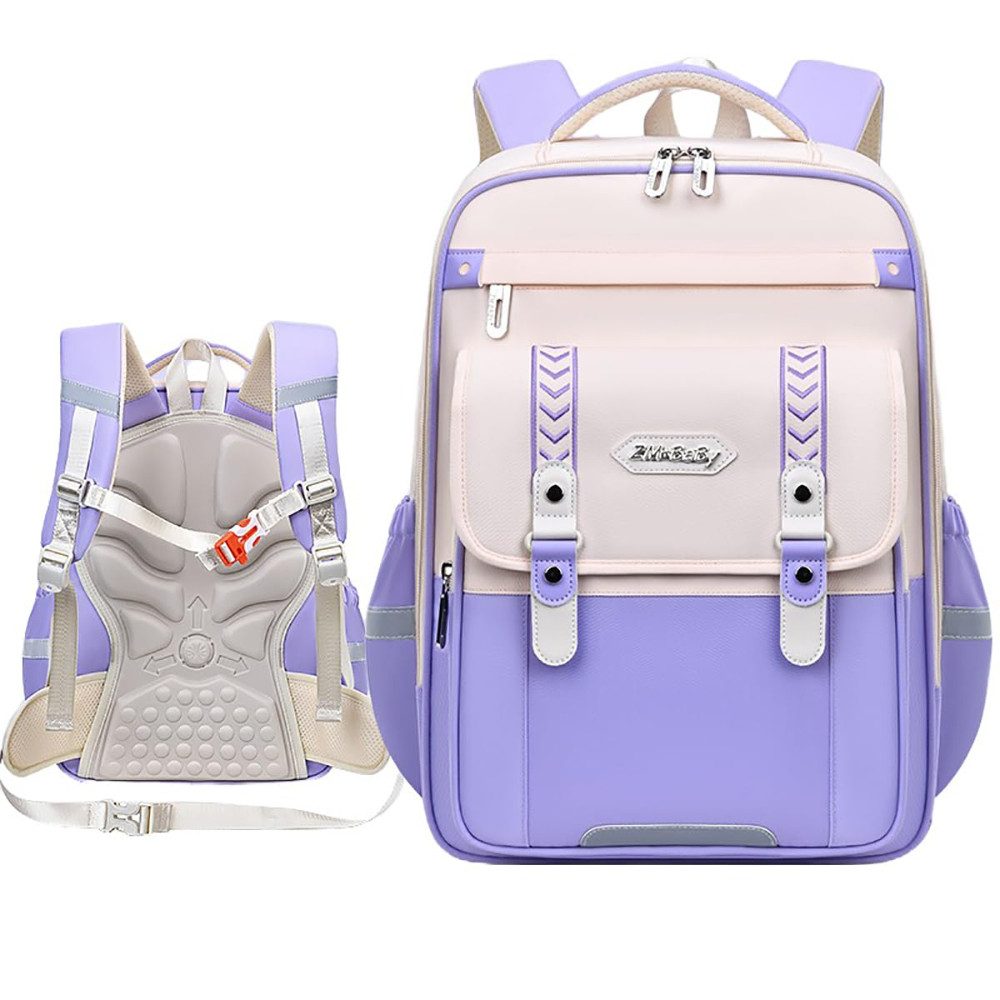 Blusmart Schulrucksack Ergonomischer Schulranzen für Grundschüler (Bequeme Rückenstütze, reflektierende Streifen, Wasserdichtes Design, Mehrere Fächer), Für alle Altersgruppen geeignet