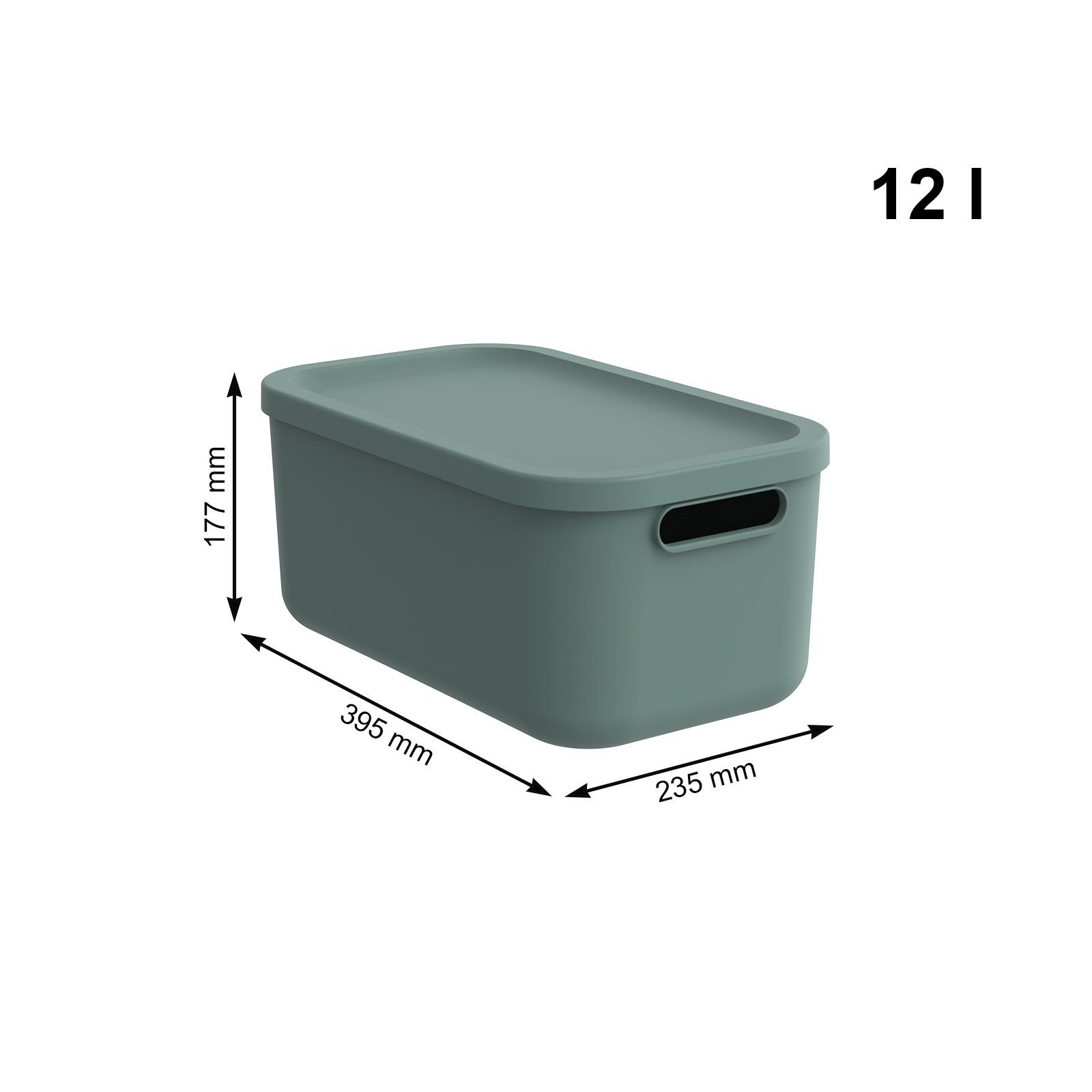 ROTHO Aufbewahrungsbox Albula Light 2er-Set Kiste 12l mit Deckel (Aufbewahrungsboxenset, 2er-Set)
