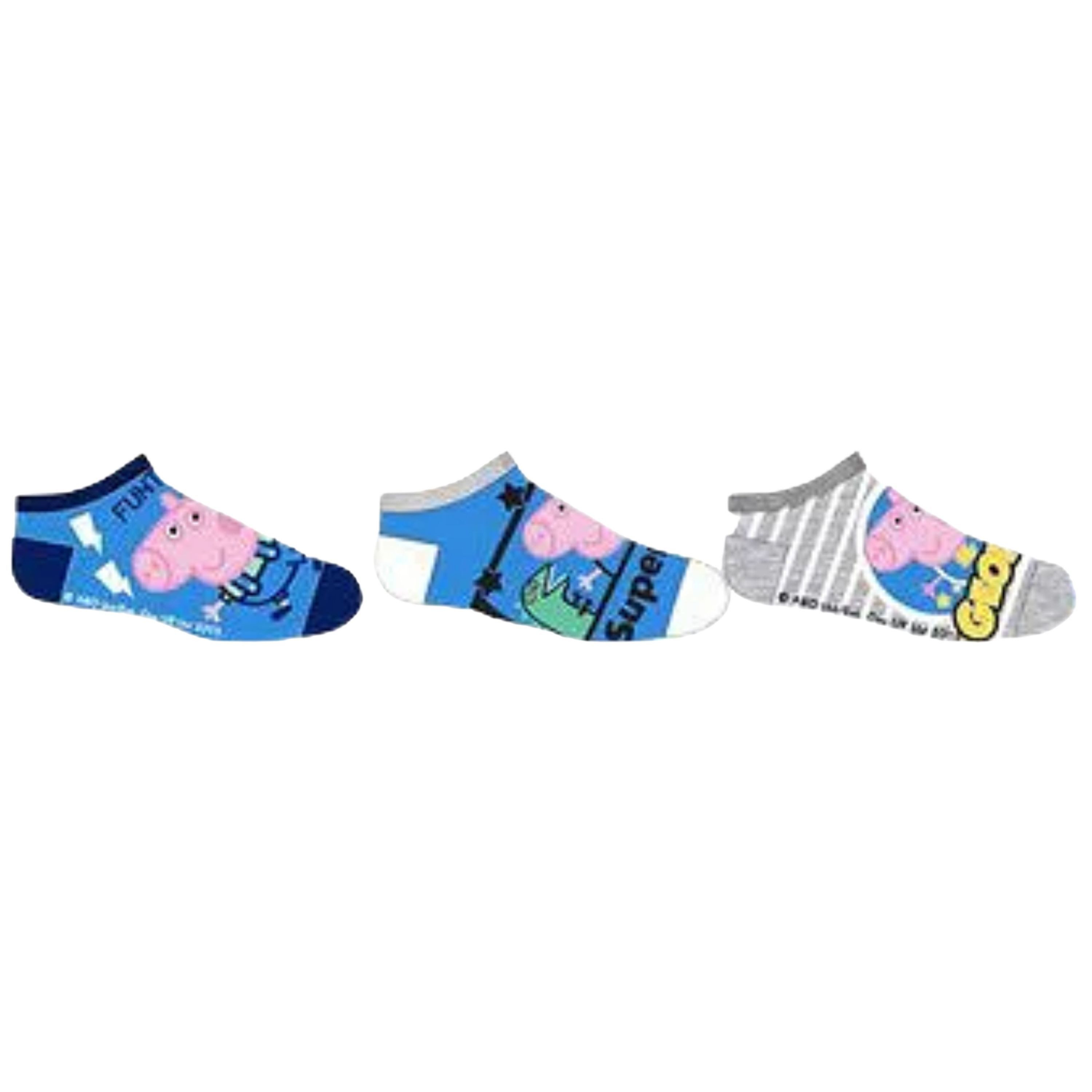 Peppa Pig Socken George (3-Paar) Sneakersocken für Jungen Gr. 23-34