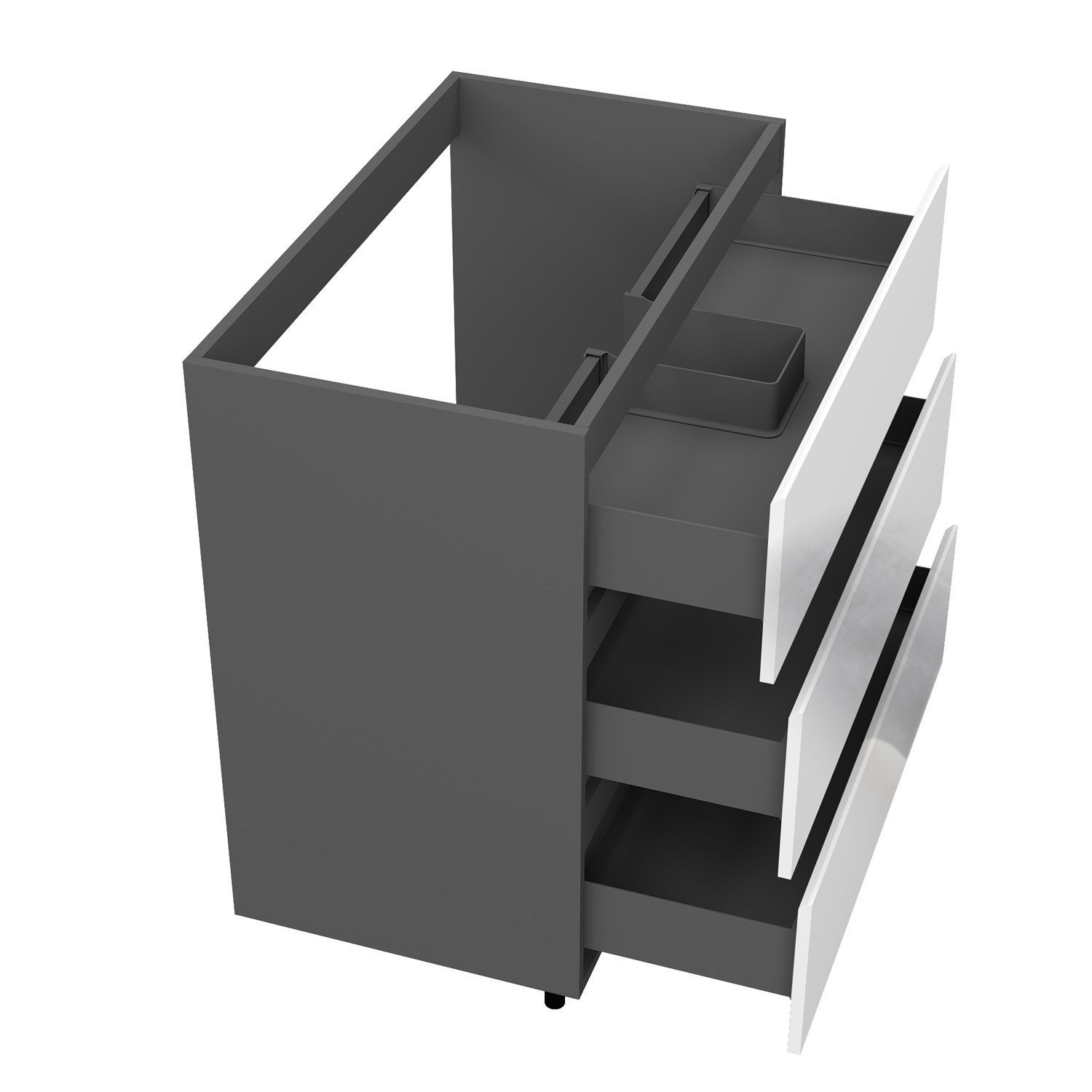 duschspa Waschtisch Hängeschrank mit drei Schubladen Unterschrank Badschrank, mit Schrankfüße, 80 / 100cm breit