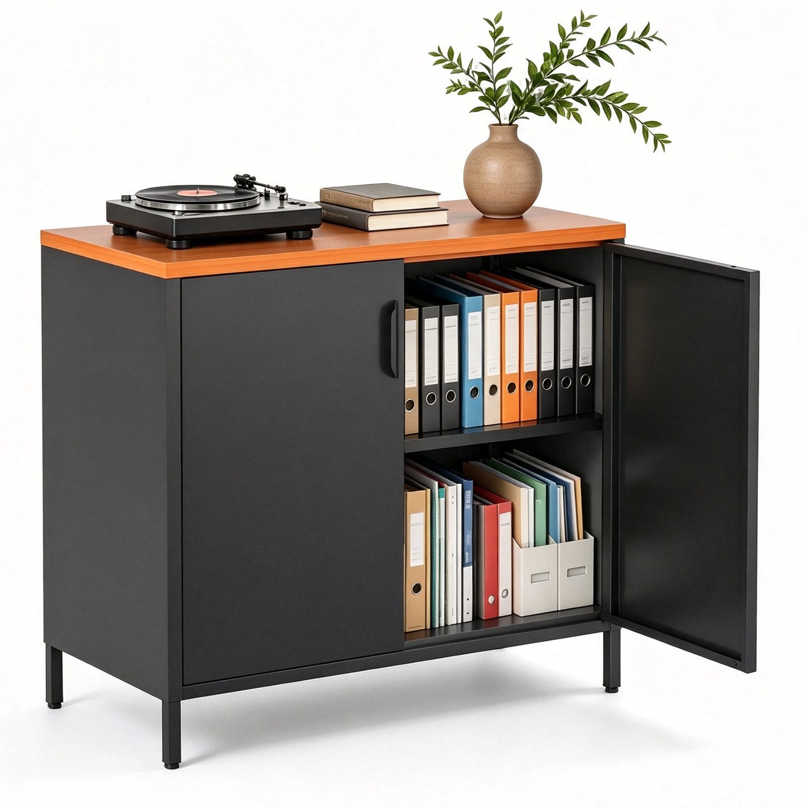 LHForgetech Mehrzweckschrank kleiner Aufbewahrungsschrank, Sideboard Vorratsschrank Flurschrank (1-St) Gartenschrank, verstellbarer Einlegeboden, 40x80x76cm, Putzschrank