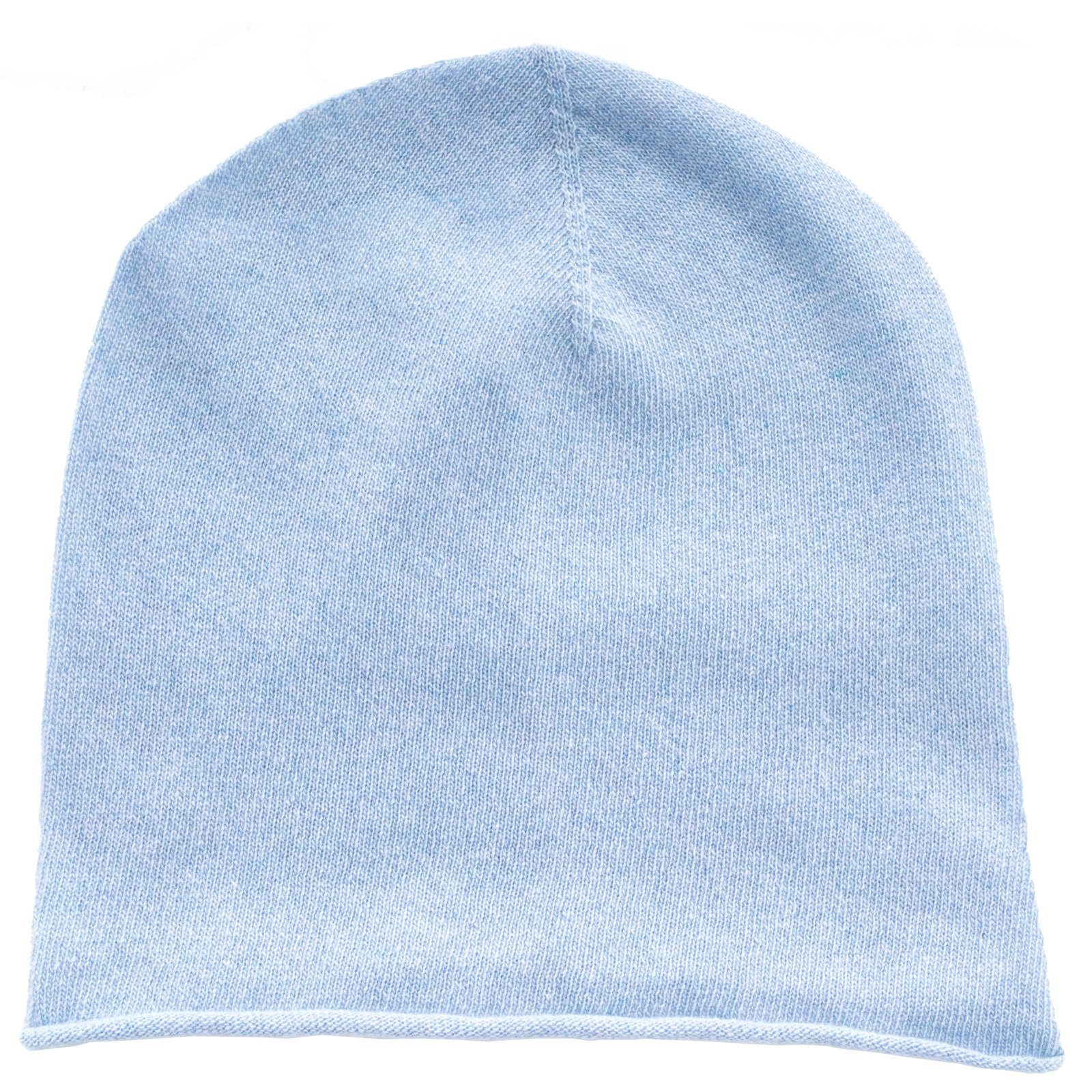 Golden Beanie Wolle Kaschmir Beanie Unisex Hellblau Mütze Goat Strickmütze Winter Arley 100%