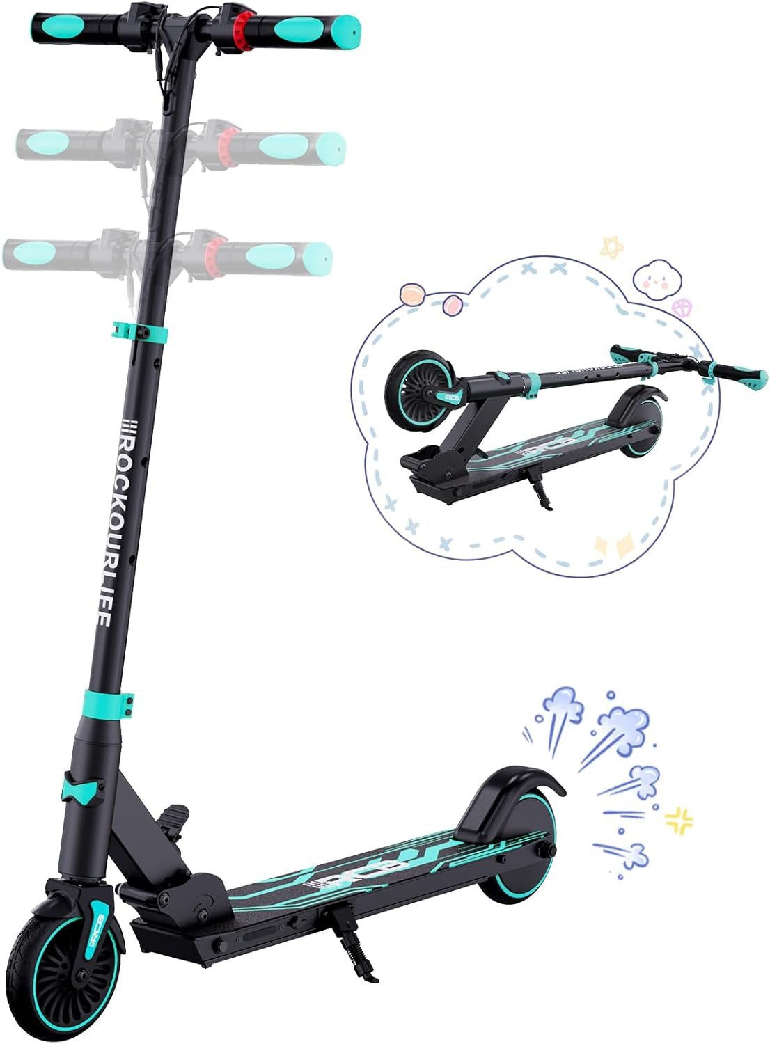 Athlix E-Scooter Elektroroller für Kinder ab 6 Jahren, 20km/h R15 E-Scooter, 20km/h schnell, 12–16 km Reichweite, für 115–165 cm Körpergröße