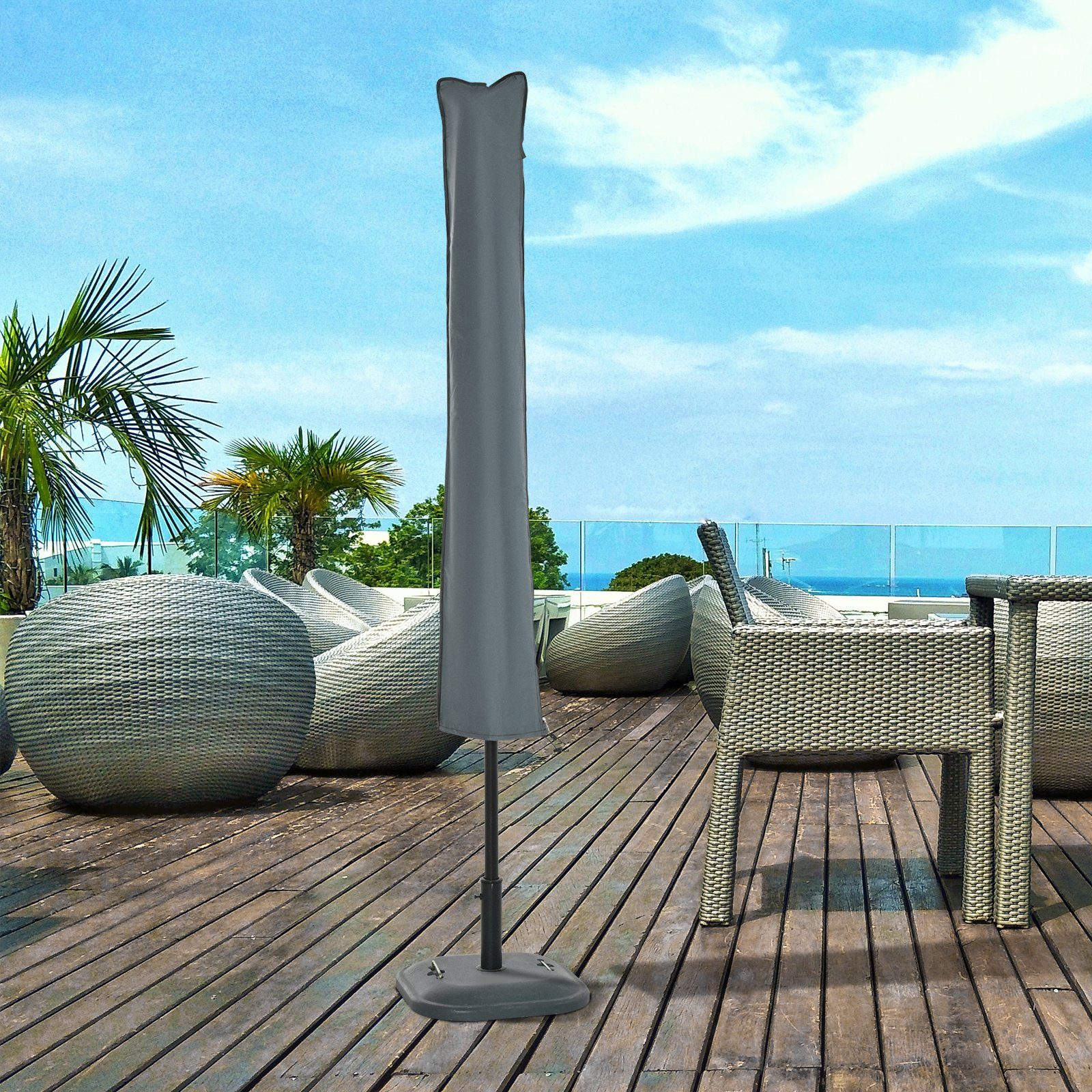 Outsunny Sonnenschirm-Schutzhülle Schirm-bezug mit Reißverschluss (Gartensc günstig online kaufen