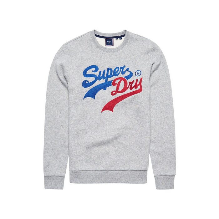 Superdry Sweater Superdry Herren Sweater VINTAGE VL INTEREST CREW Athletic Grey Marl Dunkelgrau