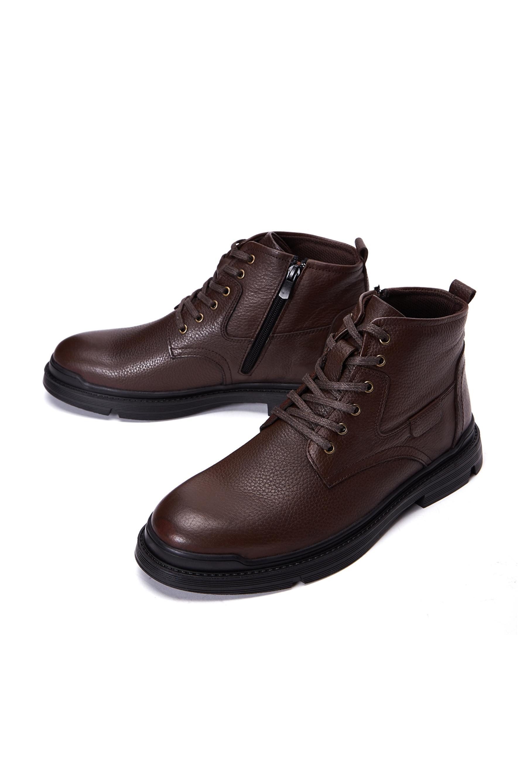 Derimod Stiefeletten aus Leder Ankleboots Schnürsenkel, Textilfutter, Gummisohle