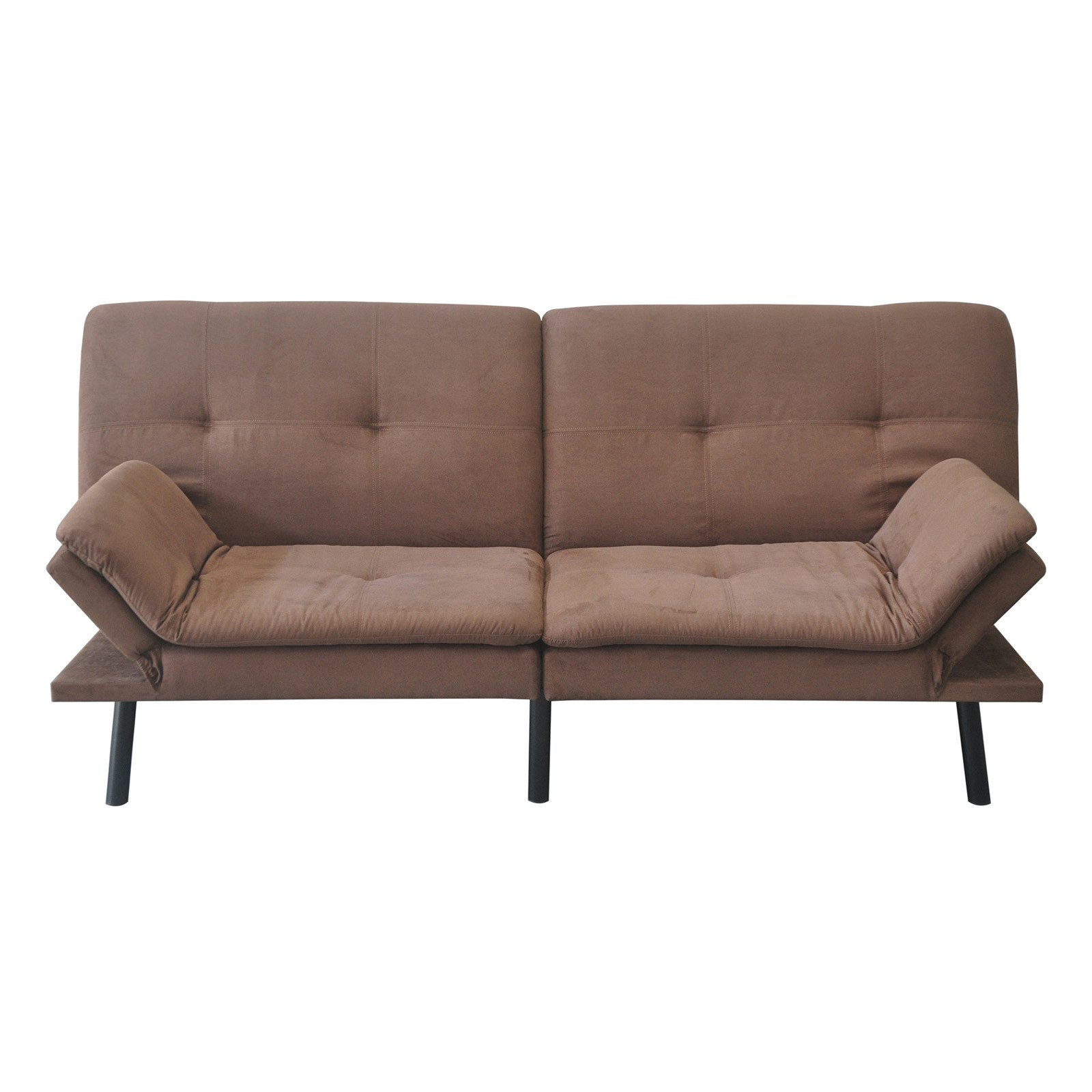 HTI-Living 2-Sitzer Sofa mit verstellbaren Armlehnen Braun, Stück 1 Teile, Schlafsofa Zweisitzer Schlafcouch