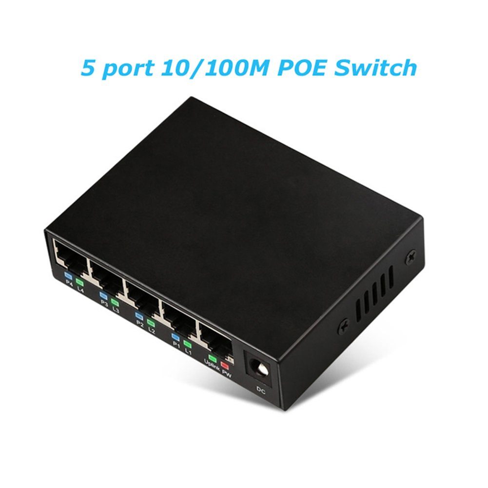 Bolwins A51D 5 Port 100 Netzwerk-Switch Netzwerk Ethernet Mbit Verteiler LAN RJ45 PoE-Switch