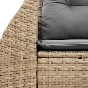 vidaXL Loungesofa Gartensofa mit Kissen 2-Sitzer Beige Poly Rattan