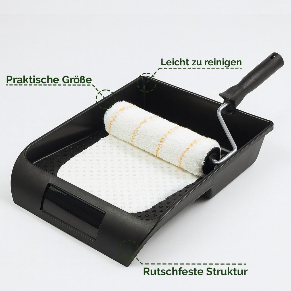 Veluxis Farbwanne Veluxis® Farbwanne 32 x 36 cm – stabile Malerwanne aus Kunststoff, schwarz – robust und langlebig