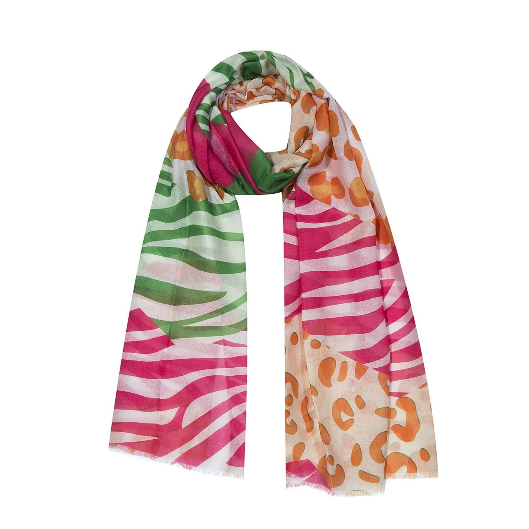 Faera Modeschal Mode-Schal Modernes Design Streifen Weich Leicht., (1-St), 9637 in Rot