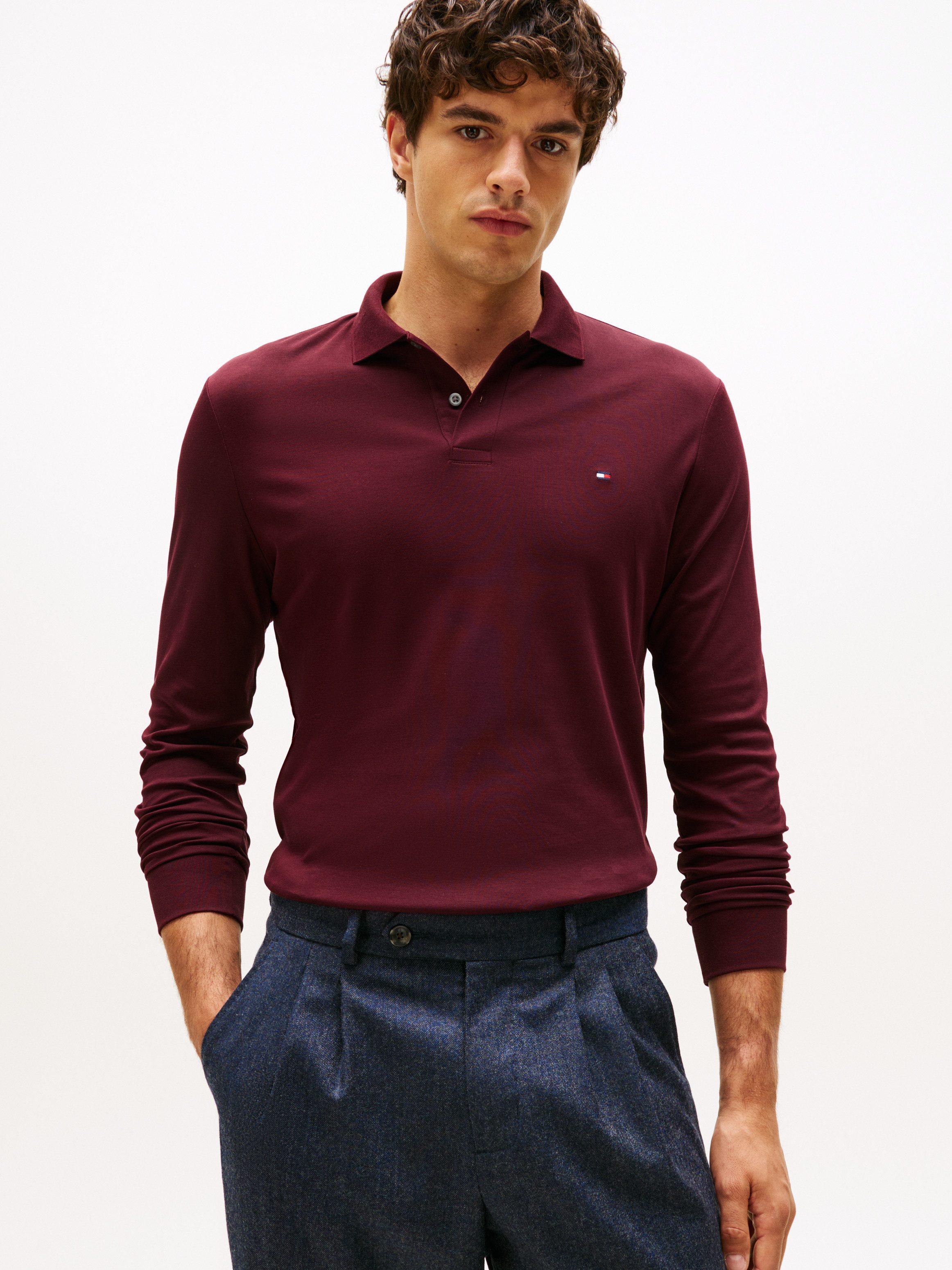 Tommy Hilfiger Langarm-Poloshirt L/S LIQUID COTTON REG POLO mit Jersey und günstig online kaufen