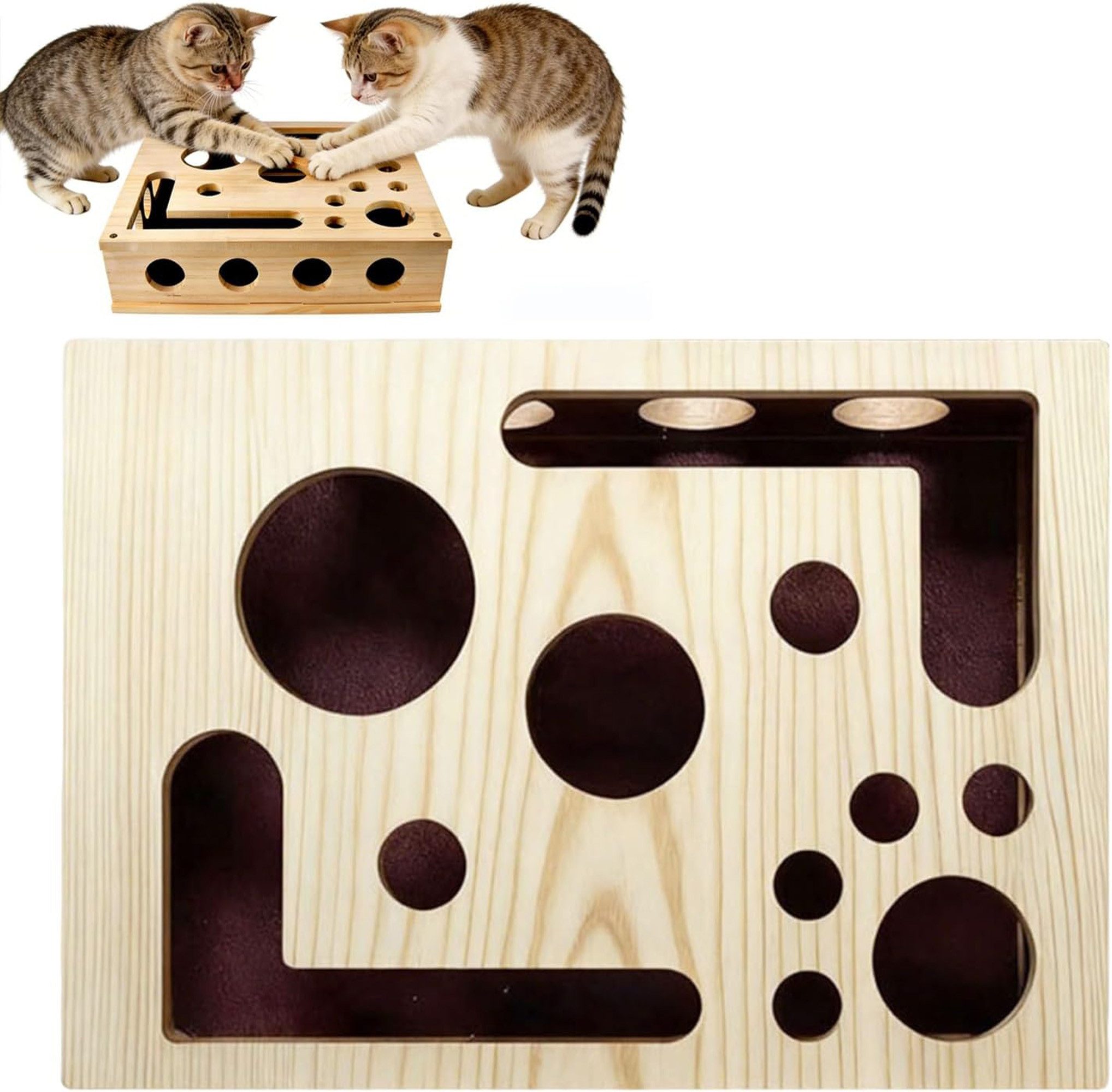 ibettertec Kratzsäule Kratzpappe, Holz Kratzbrett, Interaktives Katzenspielzeug, (Kein Set, Einzelprodukt, 1-tlg., Einzelstück, kein kombinierbares Set), für Kätzchen sowie kleine und mittlere Katzen geeignet