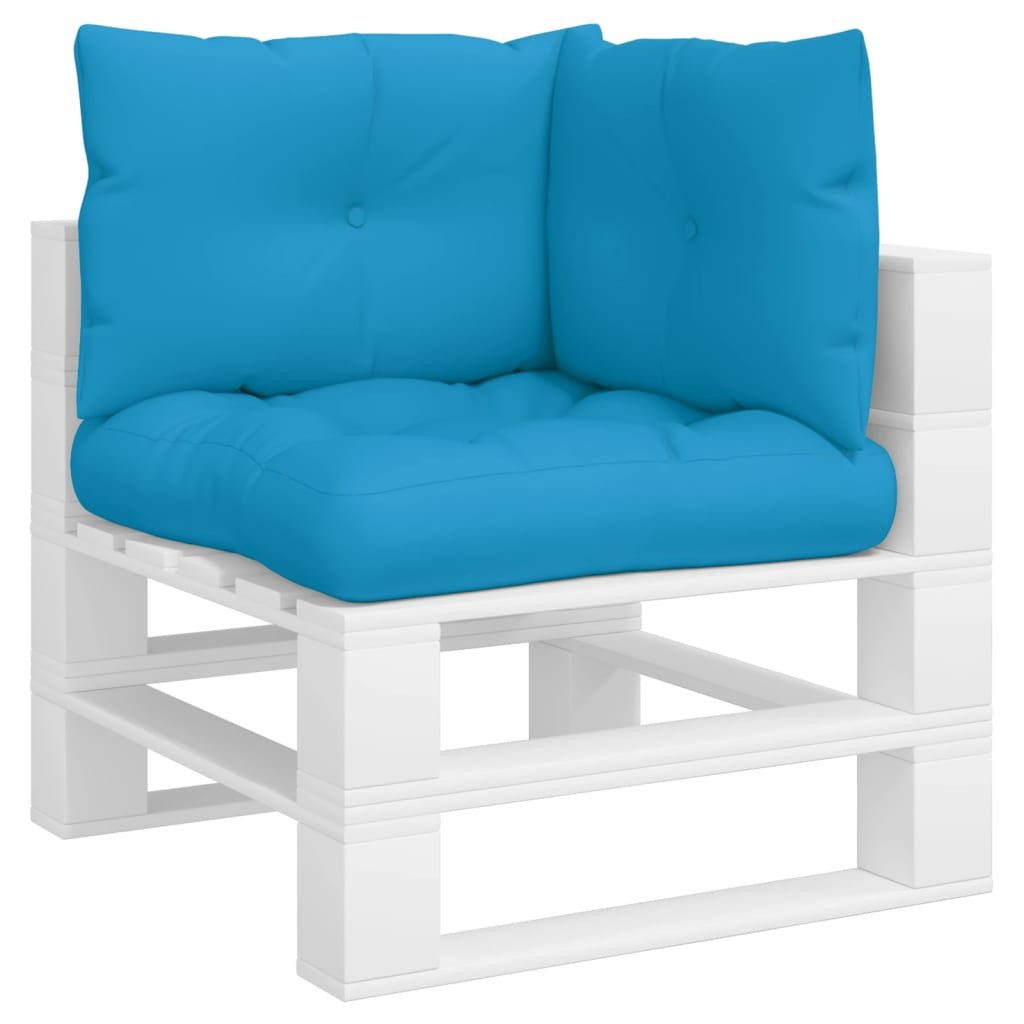 vidaXL Sitzauflage Palettenkissen 3-tlg. Blau Stoff, günstig online kaufen