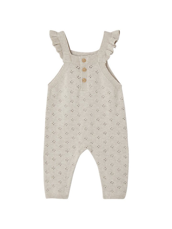 vertbaudet Jumpsuit Baby Strick-Latzhose mit Volantträgern